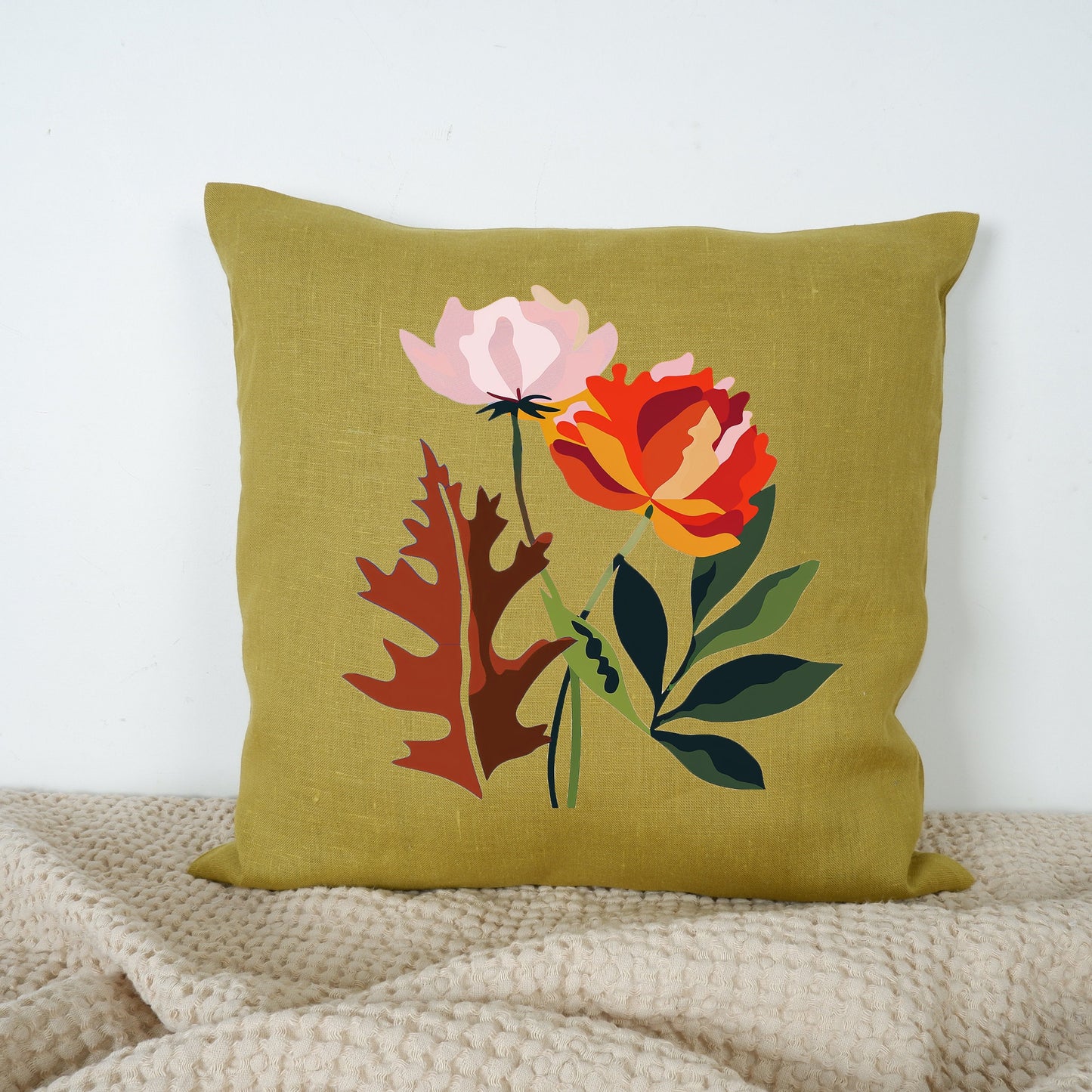 SALE LINEN Cushion cover Modern Contemporary art, decorative linen pillow cover , Boho Summer decor Cushion Housewarming Gift