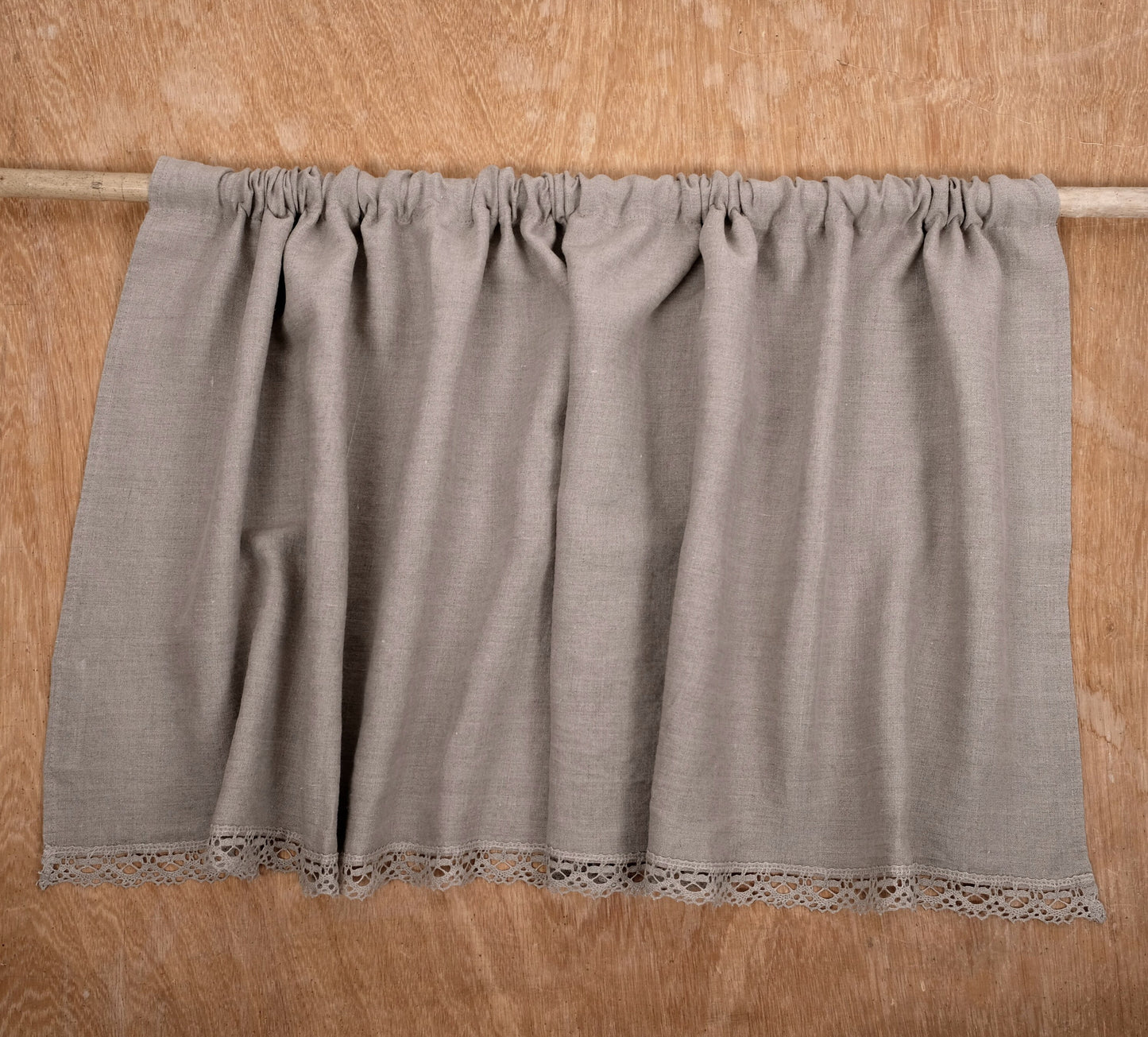 Ticking Valance - Farmhouse Curtain - Pure linen window treatment. Living room Cafe Kitchen window panel. Grain sack flax farmhouse style