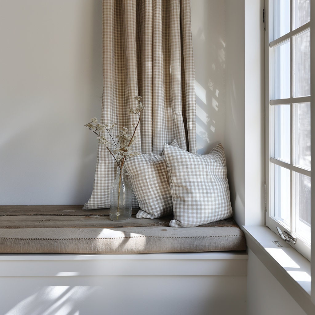 Blue linen pillowcase in custom size pillow cover. French linen Vintage Cottage Farmhouse style pillow cover