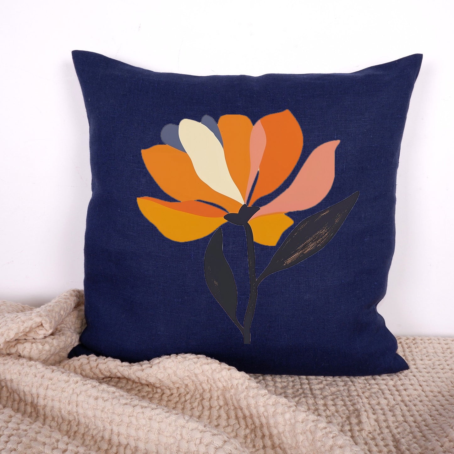 SALE LINEN Cushion cover Modern Contemporary art, decorative linen pillow cover , Boho Summer decor Cushion Housewarming Gift