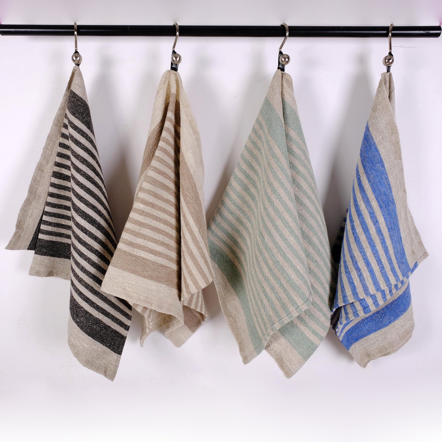 Stonewashed linen tea towel. STRIPEN - heavy soft flax fabric. Linen hand towel. Natural kitchen towel. Linen towel. Dish towel.