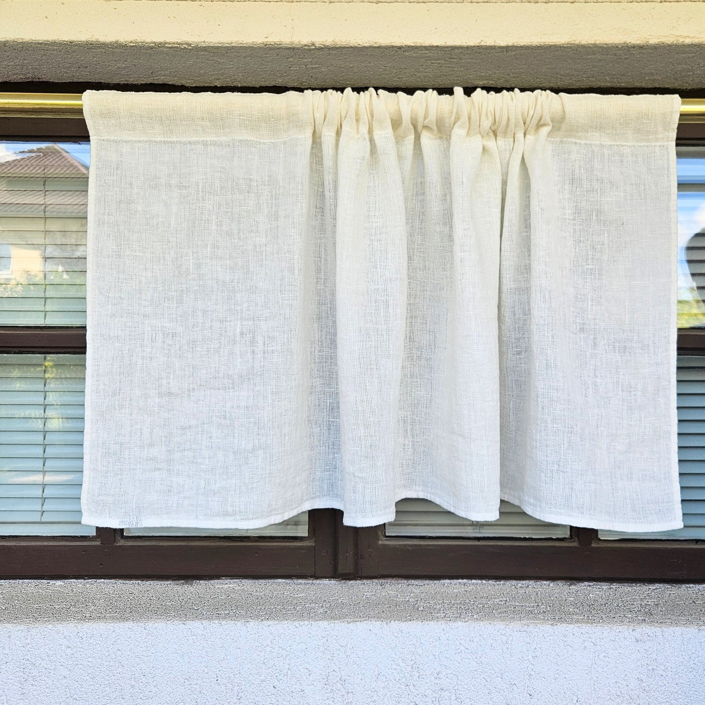 Curtains 100% Linen striped PREWASHED - window panel. kitchen Living room farmhouse curtains. Grain Sack flax. Bedroom
