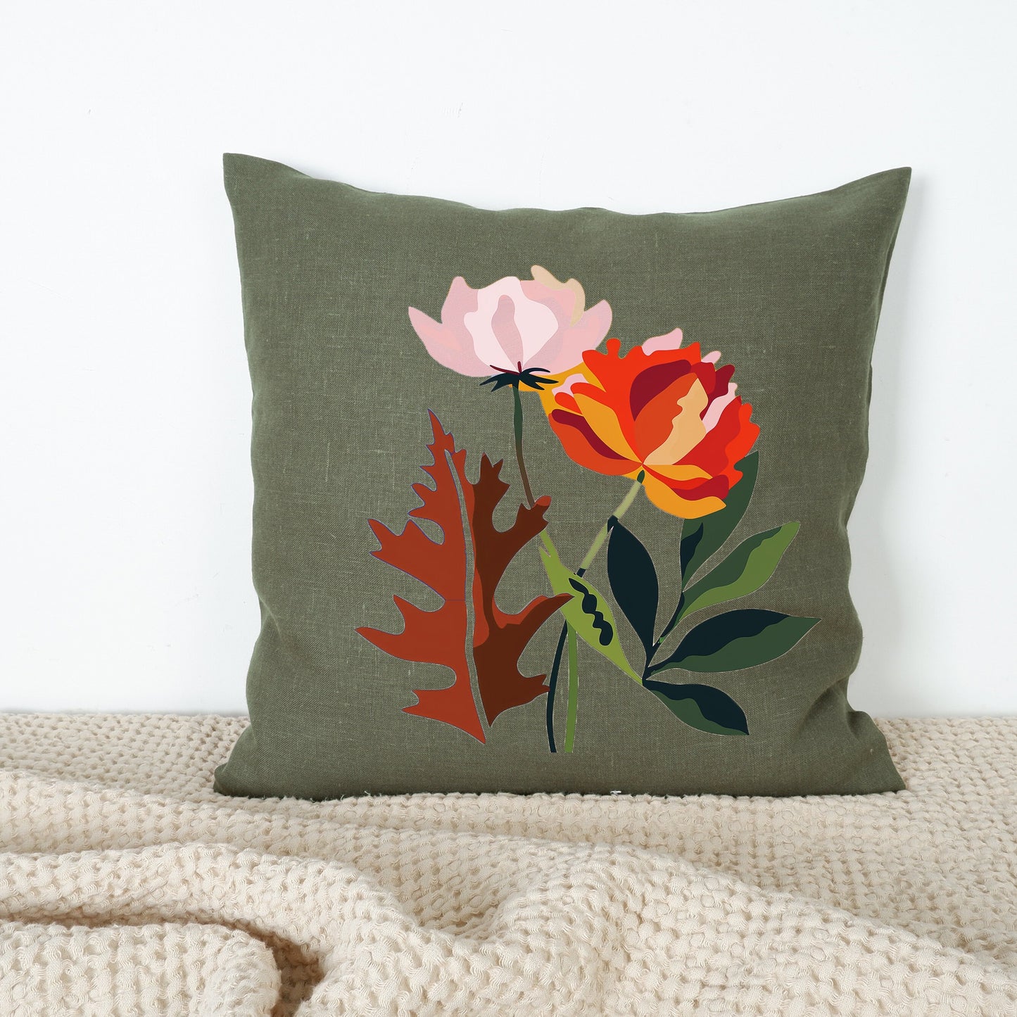 SALE LINEN Cushion cover Modern Contemporary art, decorative linen pillow cover , Boho Summer decor Cushion Housewarming Gift