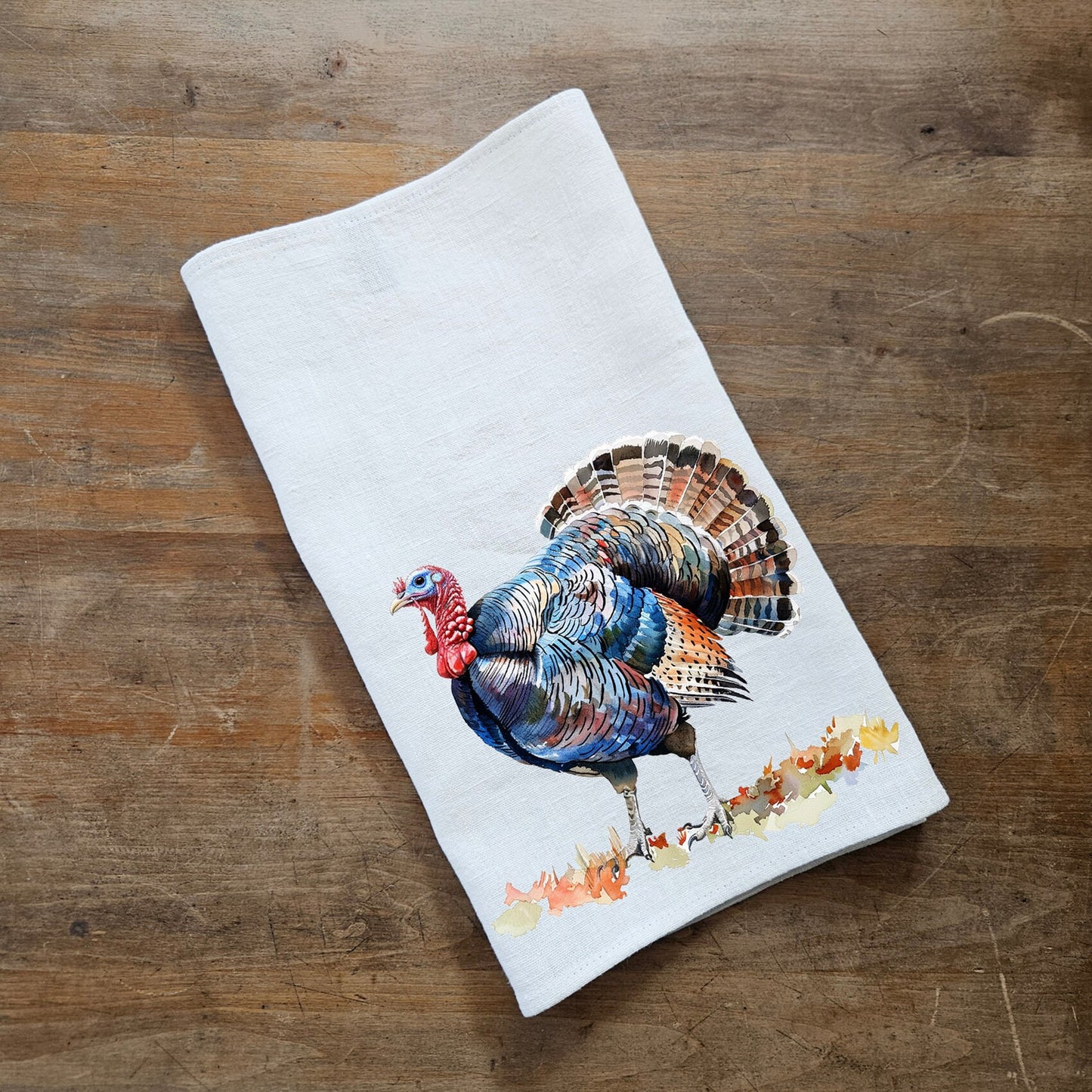 Turkey Tea Towel in linen, Farm hand Towels Tea in linen, pets Dish Towel Kitchen Décor Tea Towel in linen Thanksgiving