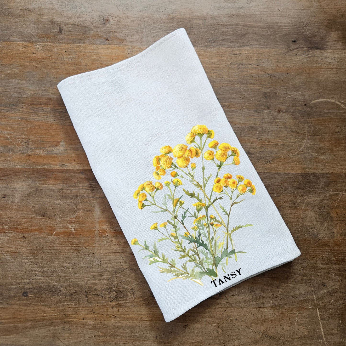 violet floral Tea Towel in linen, Botanical Hand Towels Tea in linen, meadow flowers linen Dish Towel Kitchen Décor Tea Towel in linen