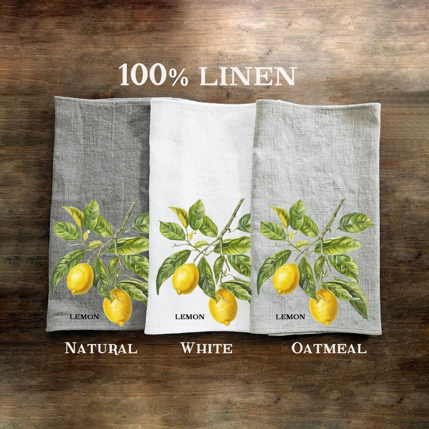 Pomegranate fruit tree Tea Towel in linen, Botanical hand Towels Tea in linen, Pomegranate Dish Towel Kitchen Décor Tea Towel in linen