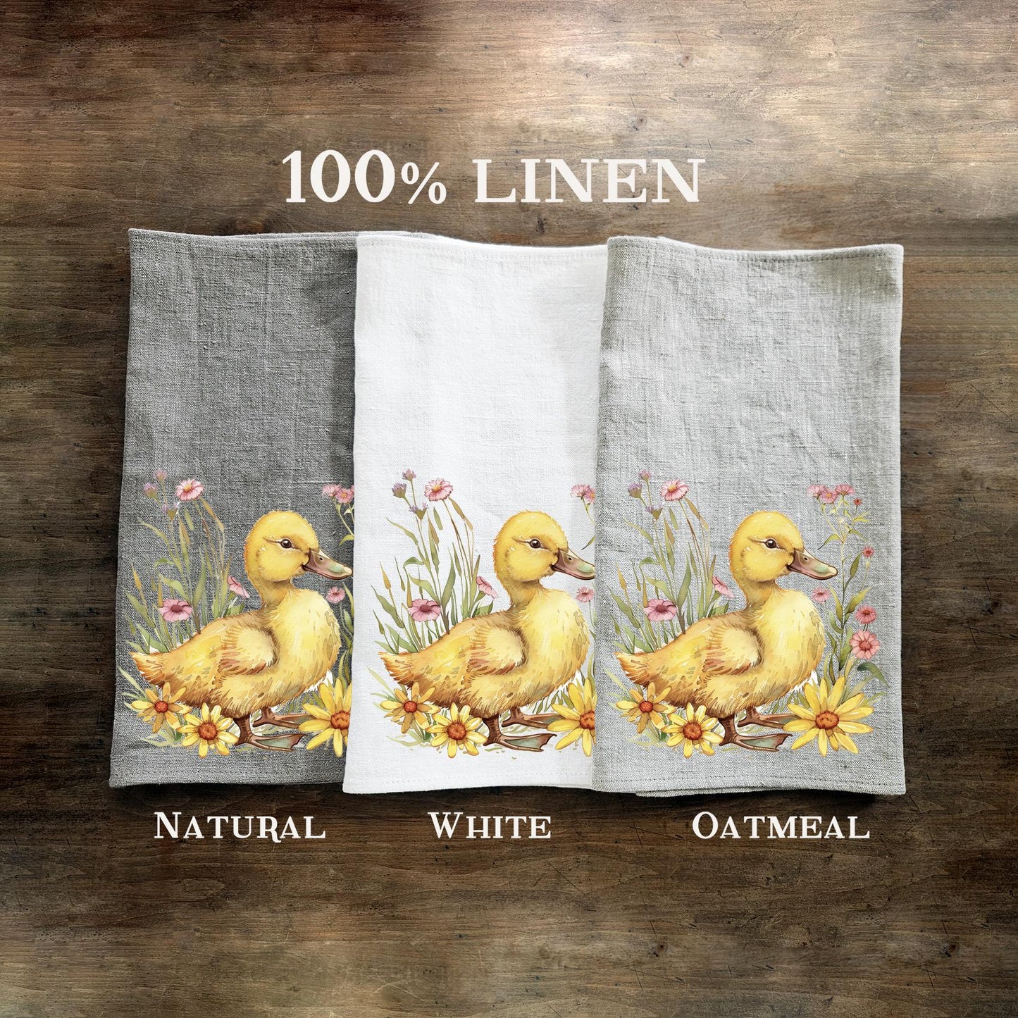 Duck Tea Towel in linen, Farm hand Towels Tea in linen, pets Dish Towel Kitchen Décor Tea Towel in linen