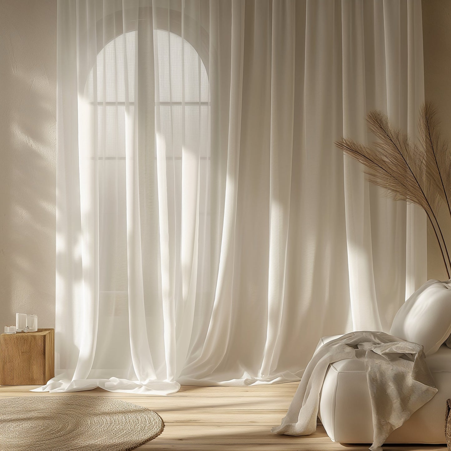 Sheer Linen Curtains, 100% linen Extra Long Curtains, Linen Curtains with rod pocket, white PREWASHED Sheer window panel