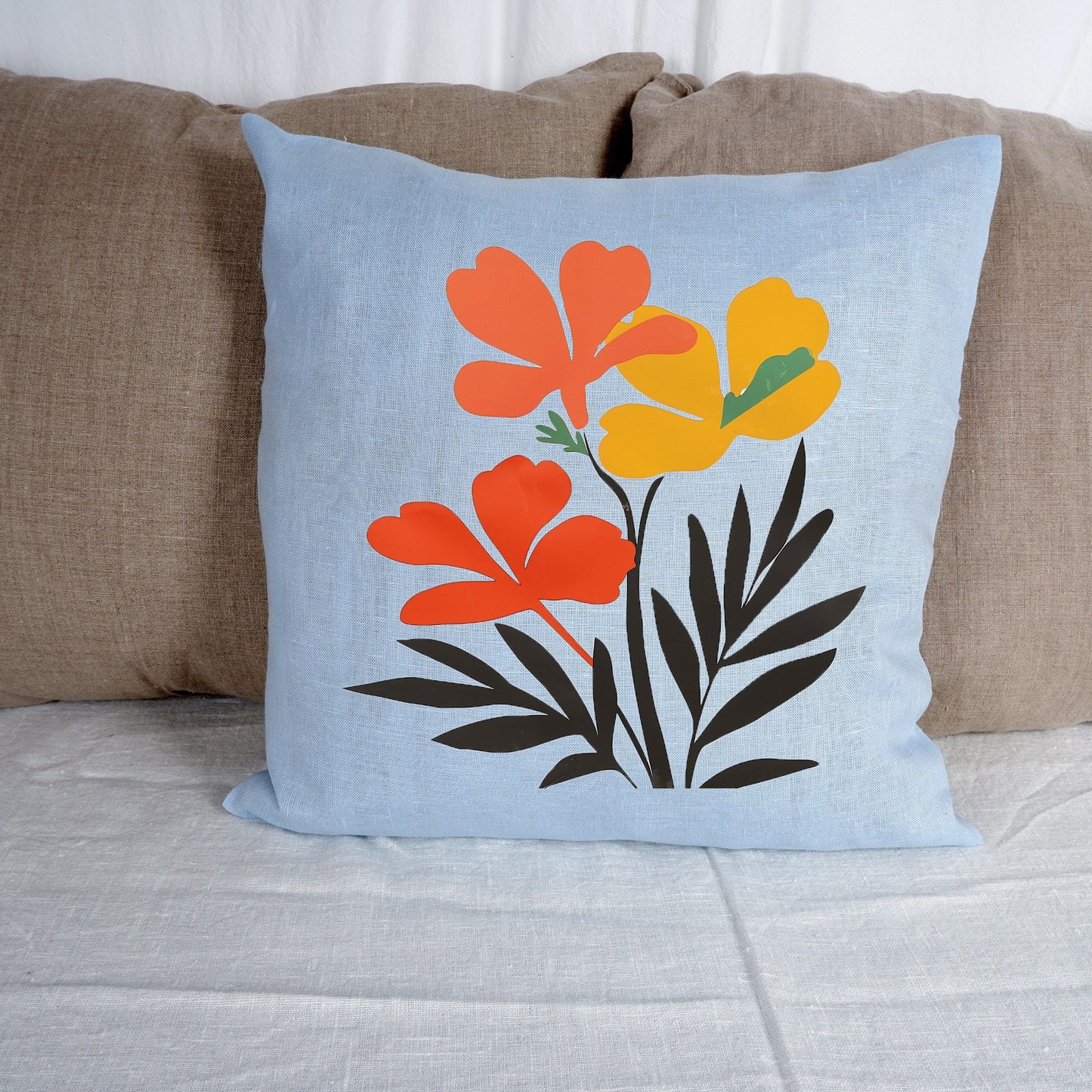 SALE LINEN Cushion cover Modern Contemporary art, decorative linen pillow cover , Boho Summer decor Cushion Housewarming Gift