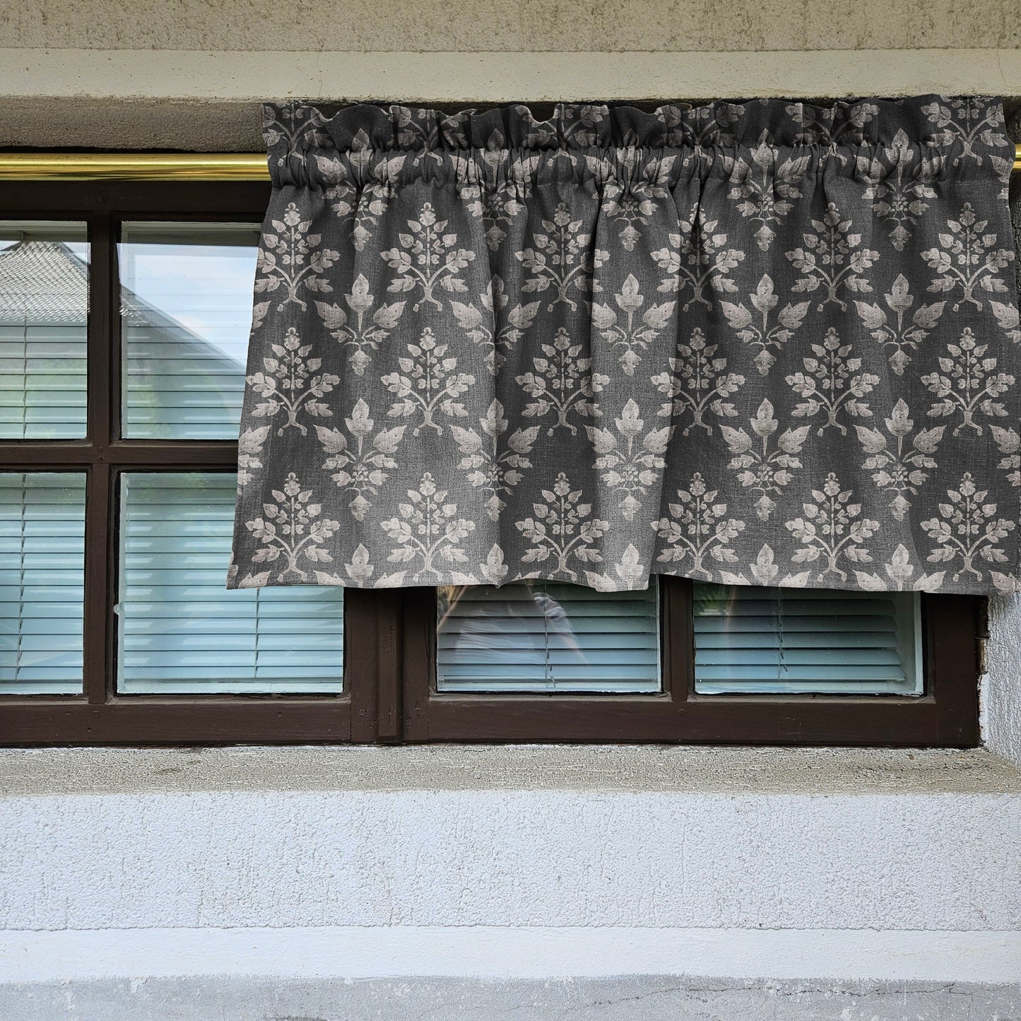 Linen Cafe Curtains in custom size in french Toile de JOuy Greeen, custom size Farmhous window panel, Living room Cafe Kitchen valance