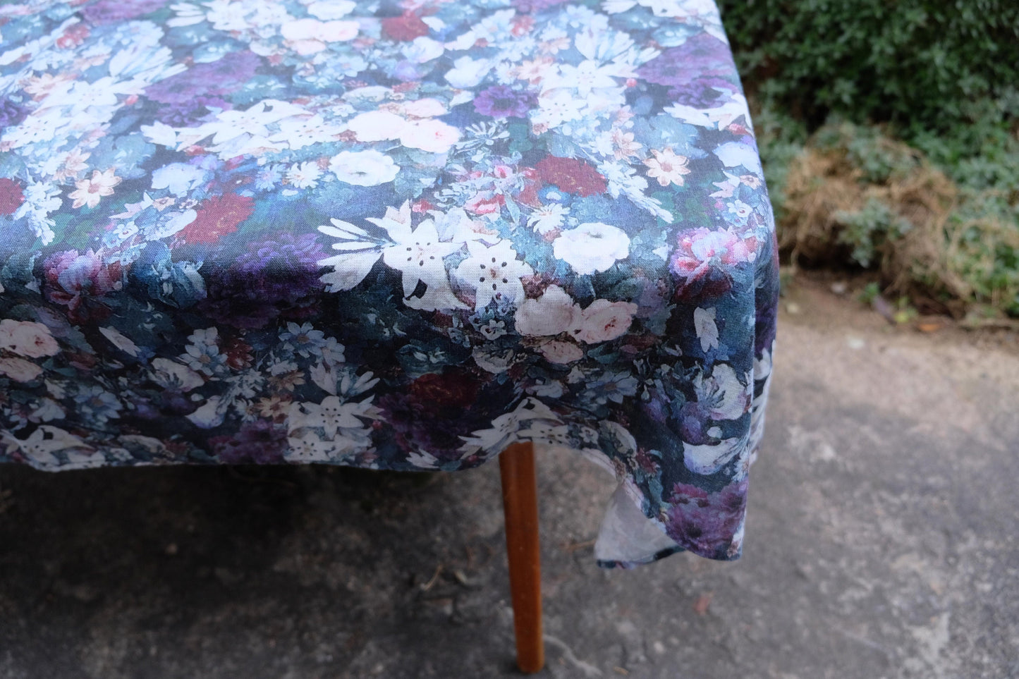 100% Linen tablecloth FLORAL French table cloth rustic rectangle square oval country style Flax Custom Prewashed