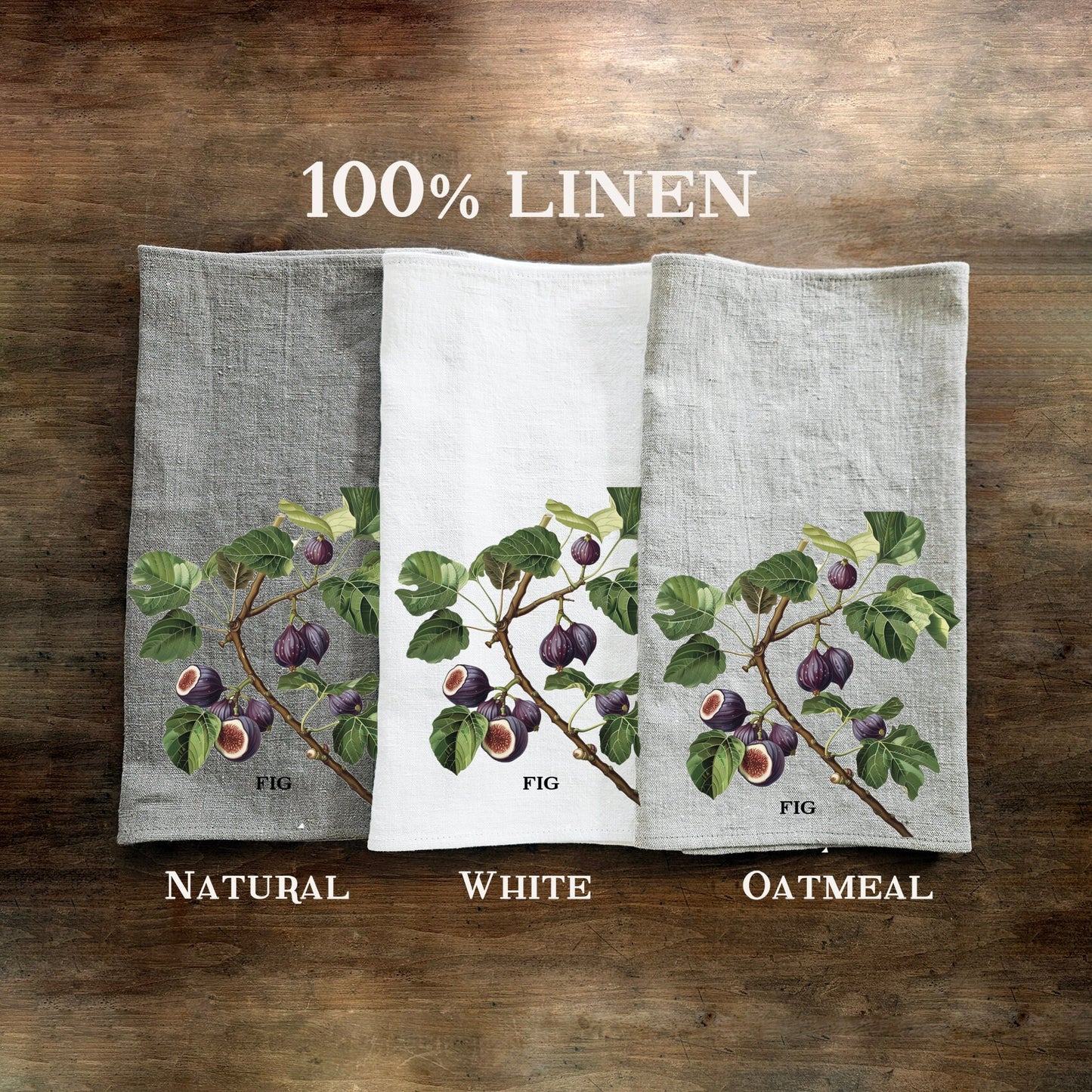 Plum fruit tree Tea Towel in linen, Botanical hand Towels Tea in linen, Greenery garden Dish Towel Kitchen Décor Tea Towel in linen