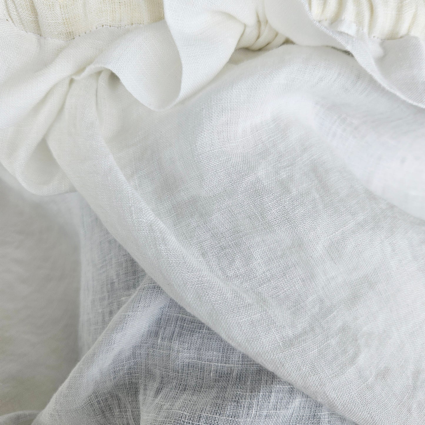 White linen Cafe Curtains in sheer linen, kitchen curtains with top and bottom rod pocket Farmhous window panel, window curtain custom size