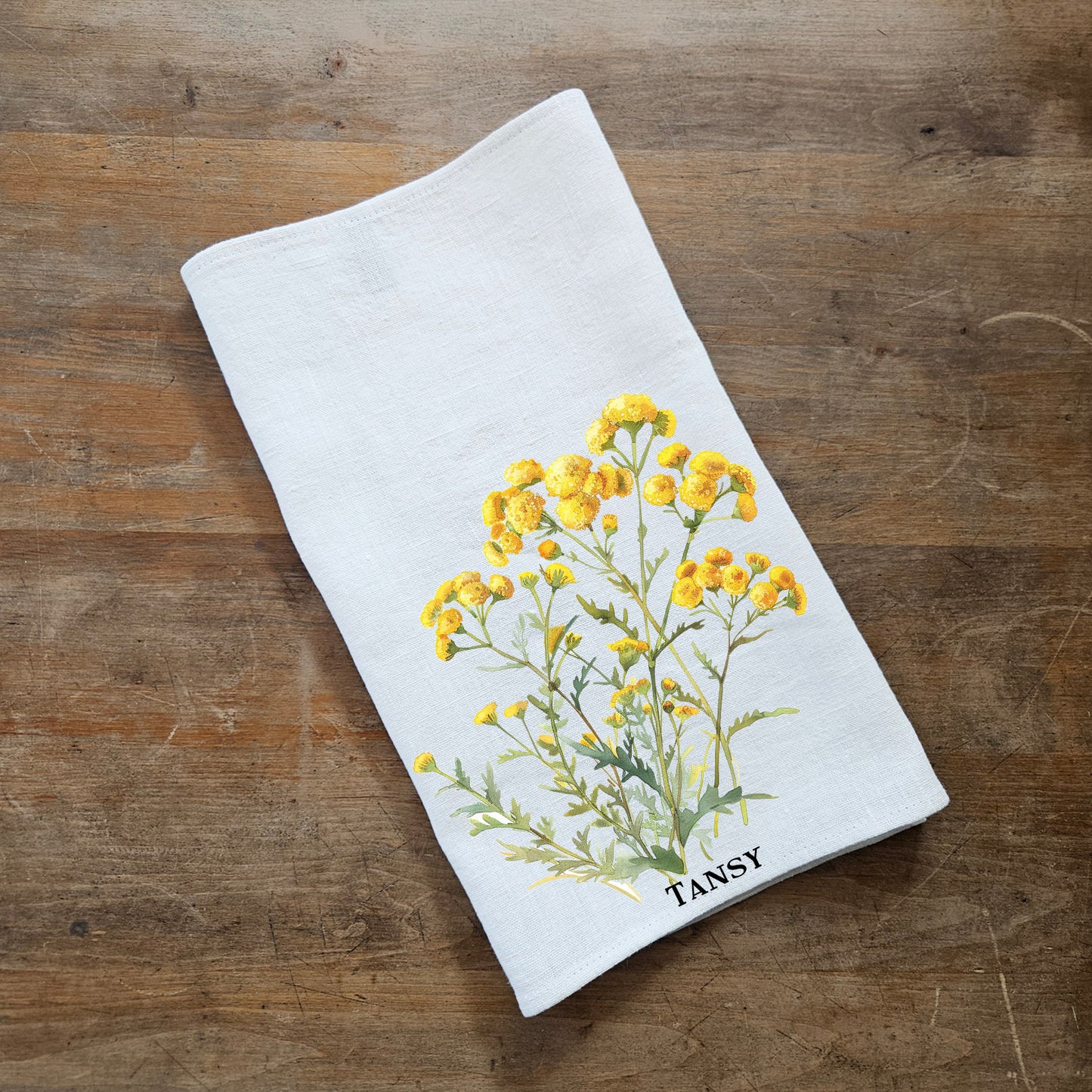 violet floral Tea Towel in linen, Botanical Hand Towels Tea in linen, meadow flowers linen Dish Towel Kitchen Décor Tea Towel in linen