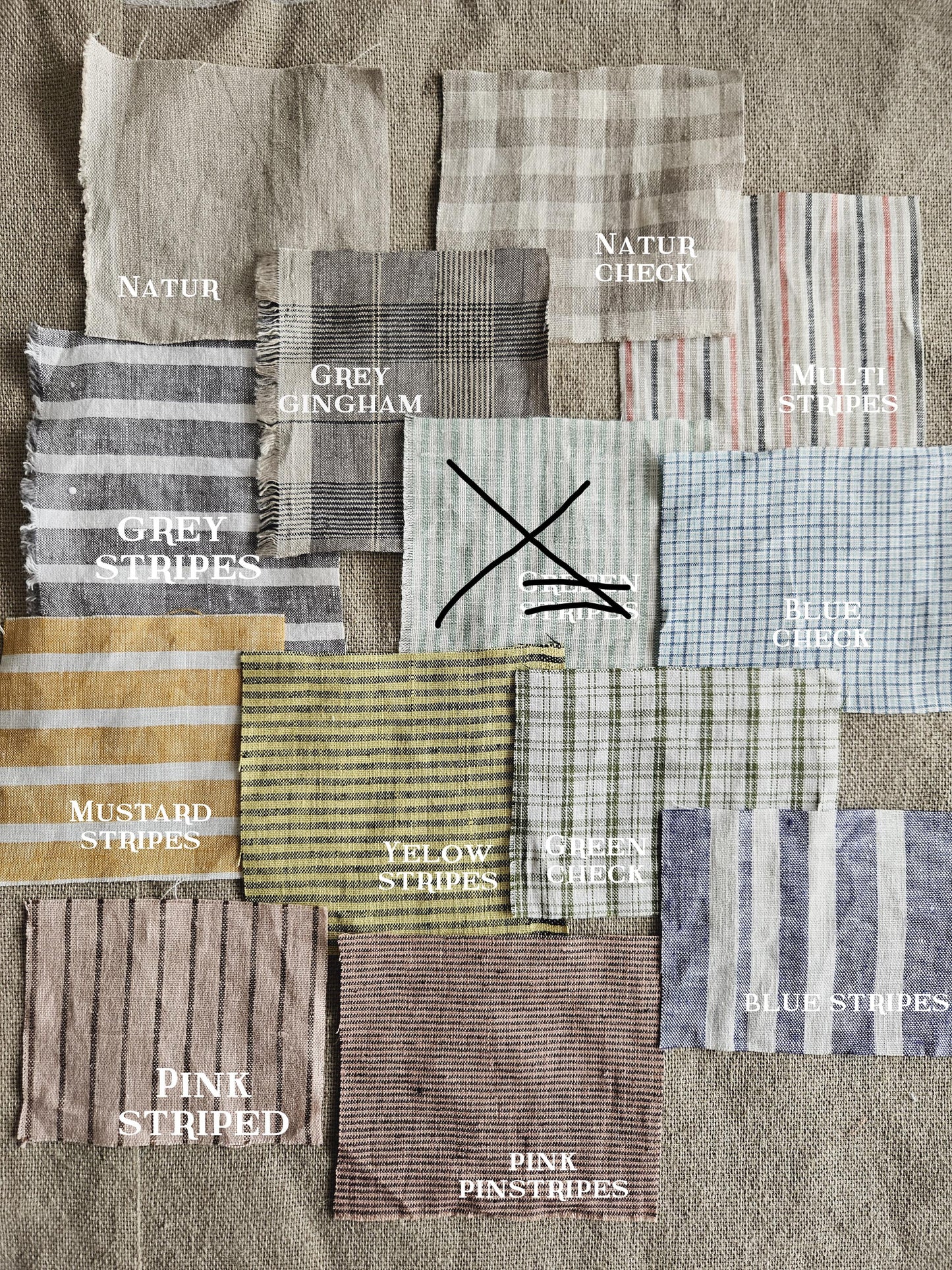 Linen fabric samples