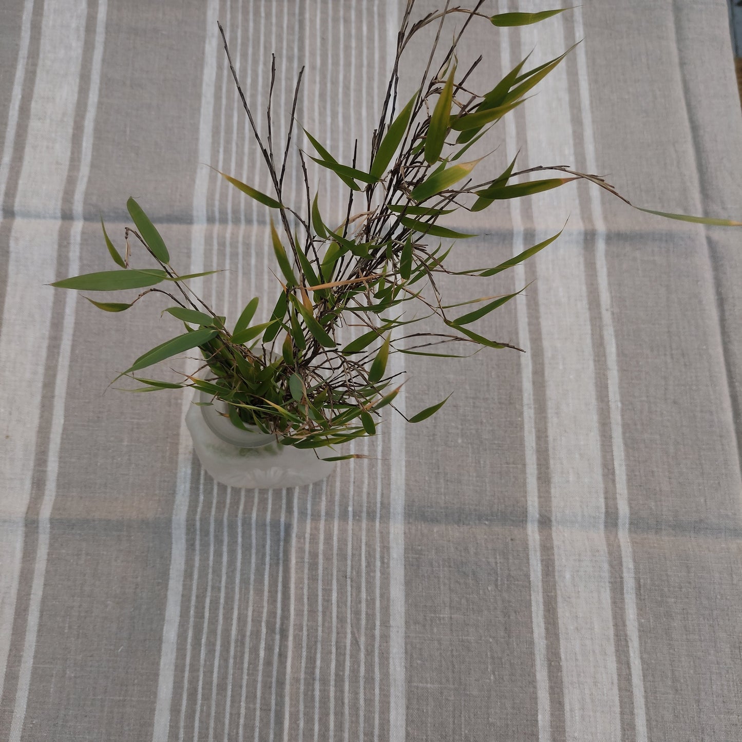 100% Linen tablecloth striped PREWASHED French table cloth, rustic rectangle square oval table, country style tablecloth Sack weave linen