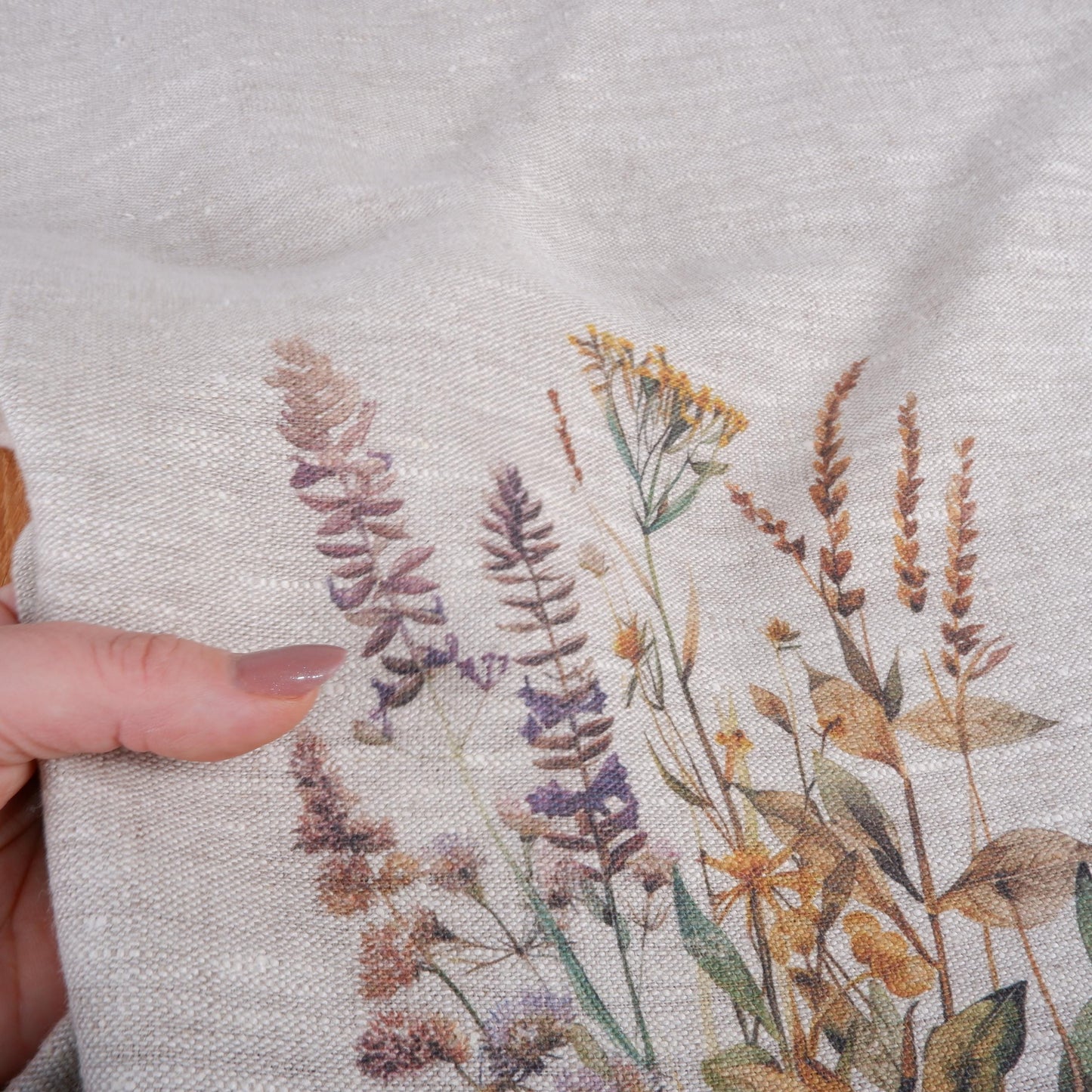 Meadow floral Tea Towel in linen, Botanical Hand Towels Tea in linen, meadow flowers linen Dish Towel Kitchen Décor Tea Towel in linen