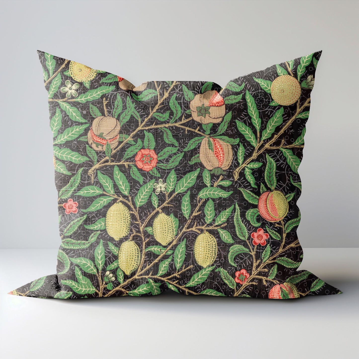 Modern linen Pillow Cover with William Morris Pomegranate print , Art and Crafts Pillow case on linen for Coutryhome Victorian