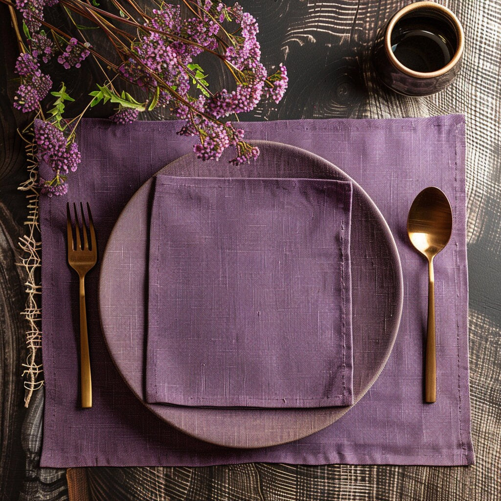 Linen placemats in beige, Washable linen placemats, Natural linen placemats for Holiday table decor, Handmade placemats, Placemats set