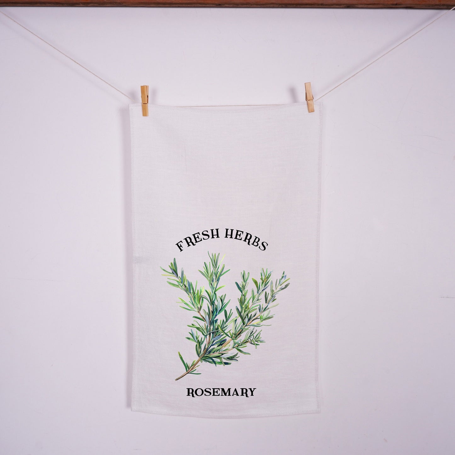 Rosemary Floral Tea Towel in linen, Hand Towels Tea, Farmhouse Floral Dish Towel, greenery Floral Kitchen Décor, Floral Kitchen Tea Towel