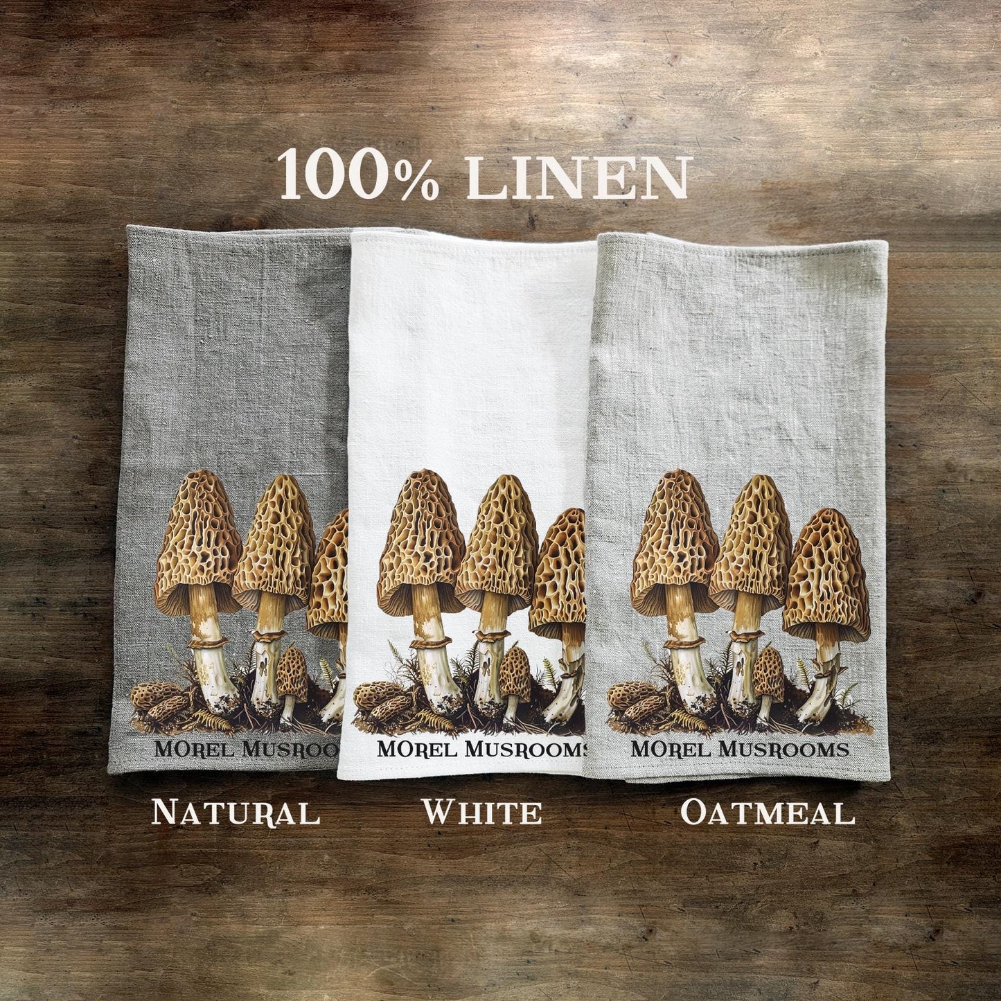 Mushrooms Kitchen Towel in linen, Foodie Hand Towels Tea in linen, linen Dish Towel Kitchen Décor Tea Towel in linen housewarming gift