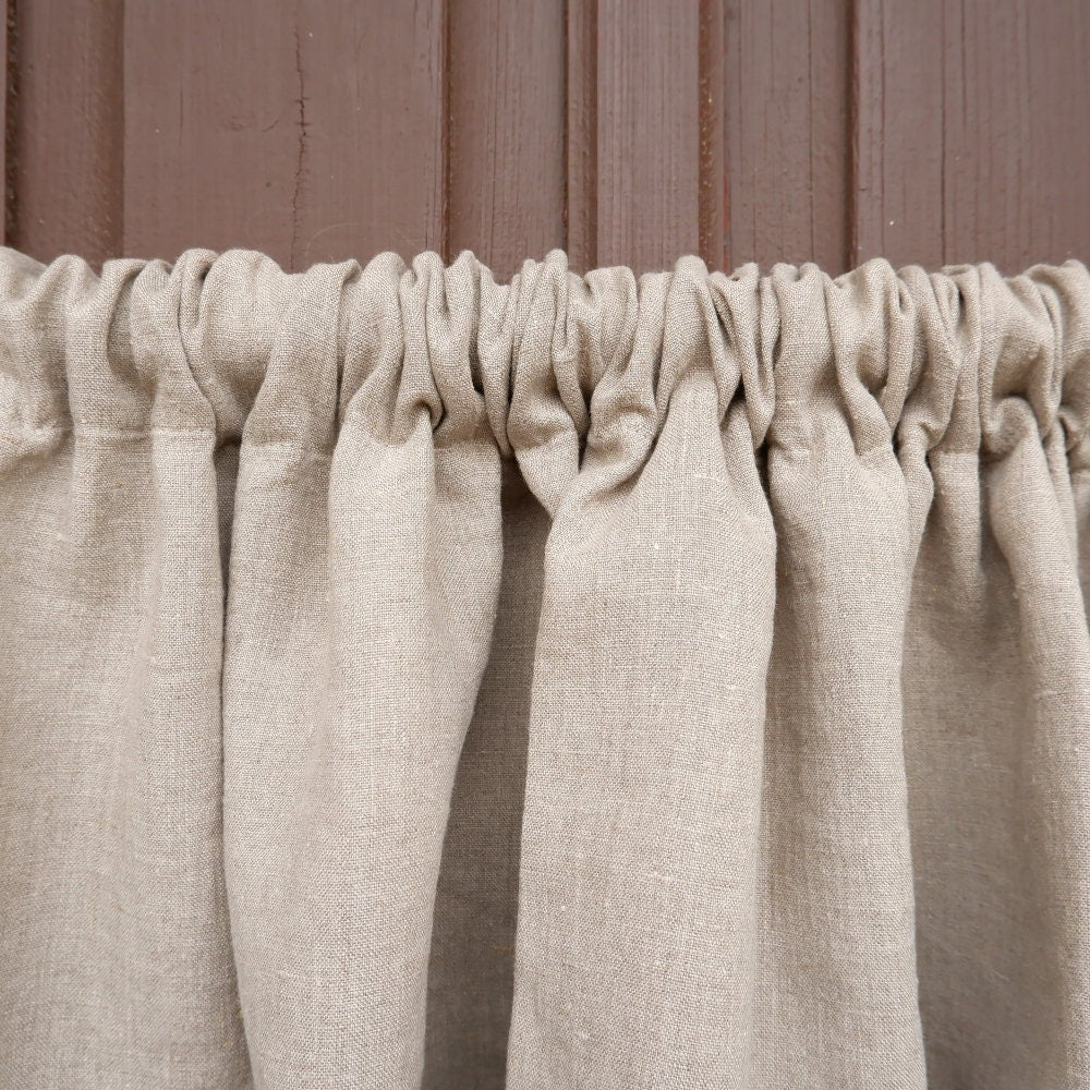 Custom size Valance natural with laces, Farmhouse Pure linen window treatment, Living room Cafe Kitchen window panel, farmhouse curtains