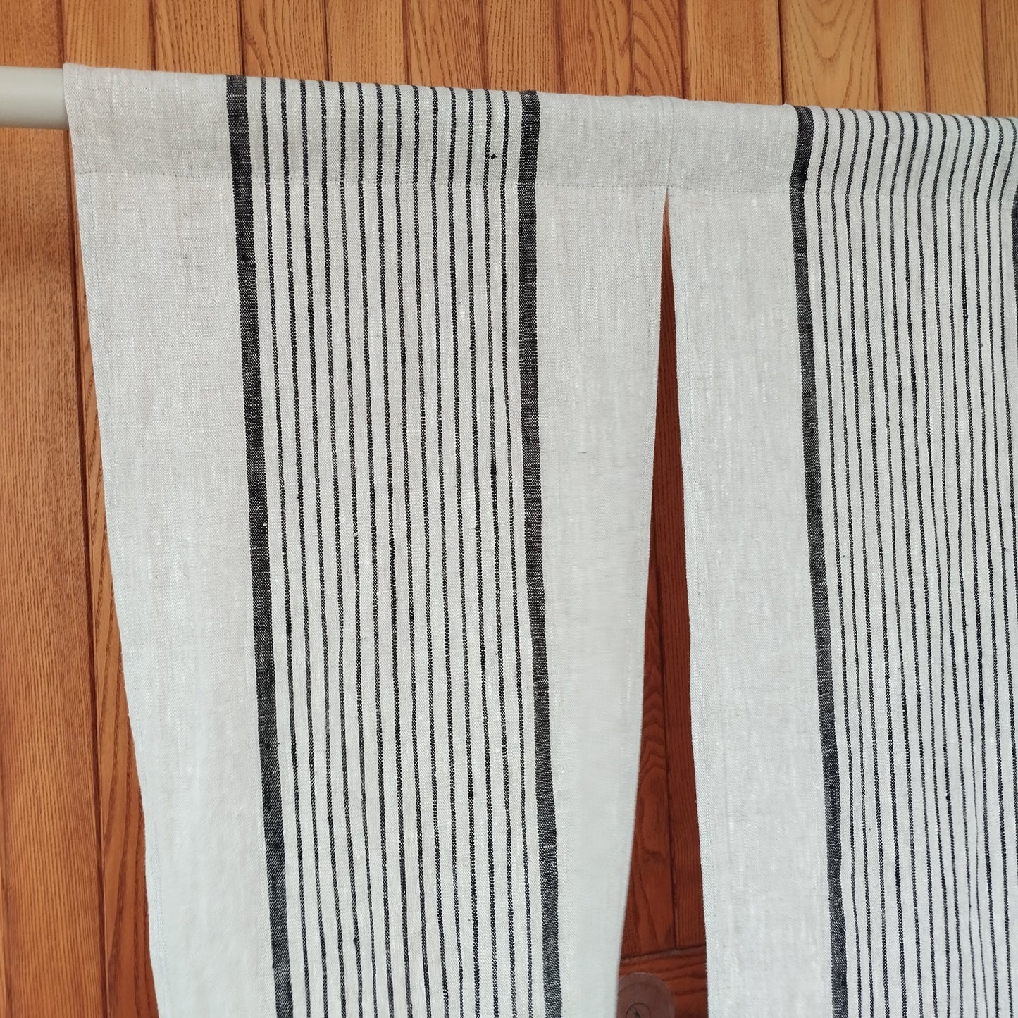 Striped Linen Noren Curtain, Japanese Linen Noren Panel, Japanese Curtain Door, Linen Doorway Drape, Linen Noren Drape Rod Pocket Panel