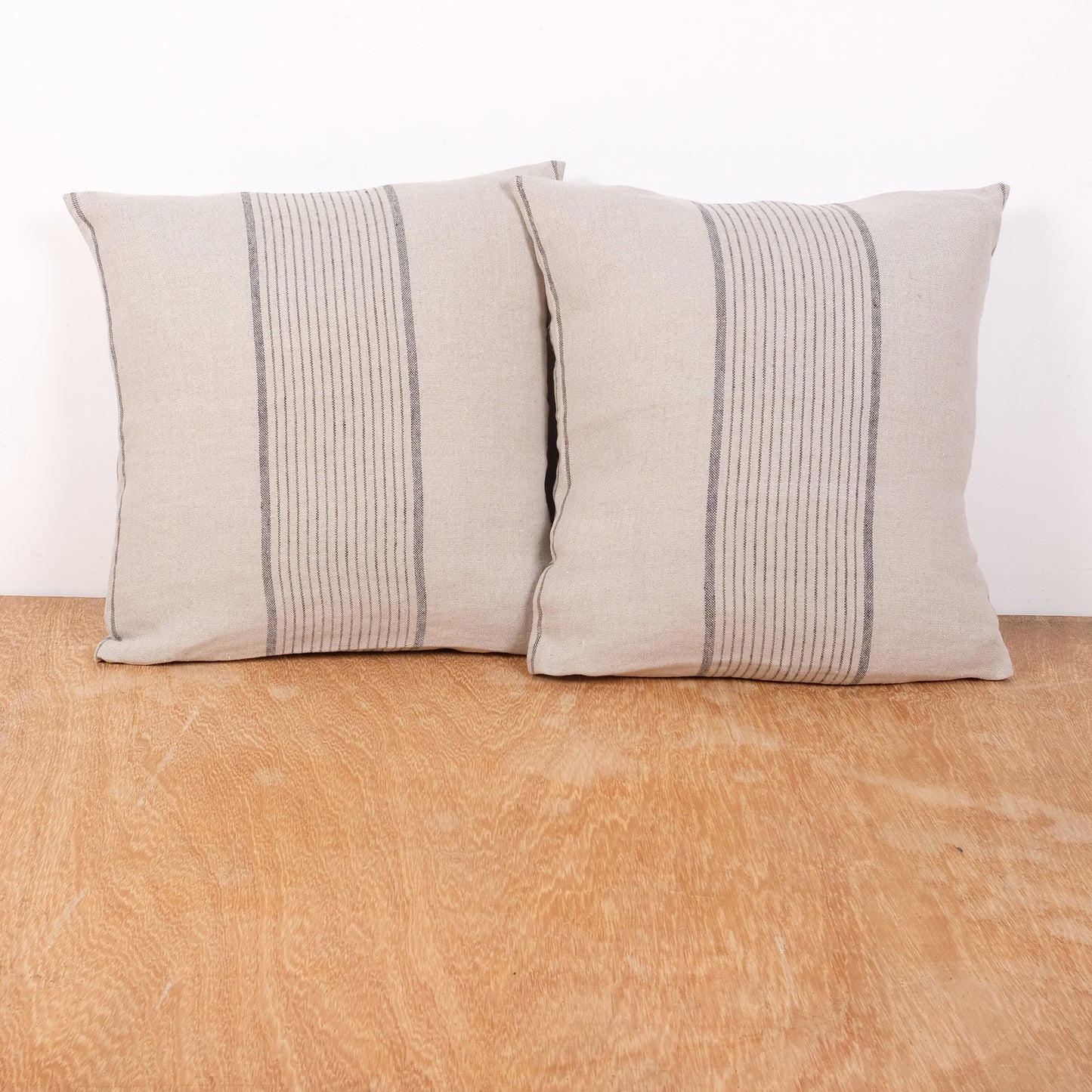 Grain sack linen pillowcase - flax striped sham - stripe Rustic Rough Heavy Weight Pillow case- Vintage GrainSack