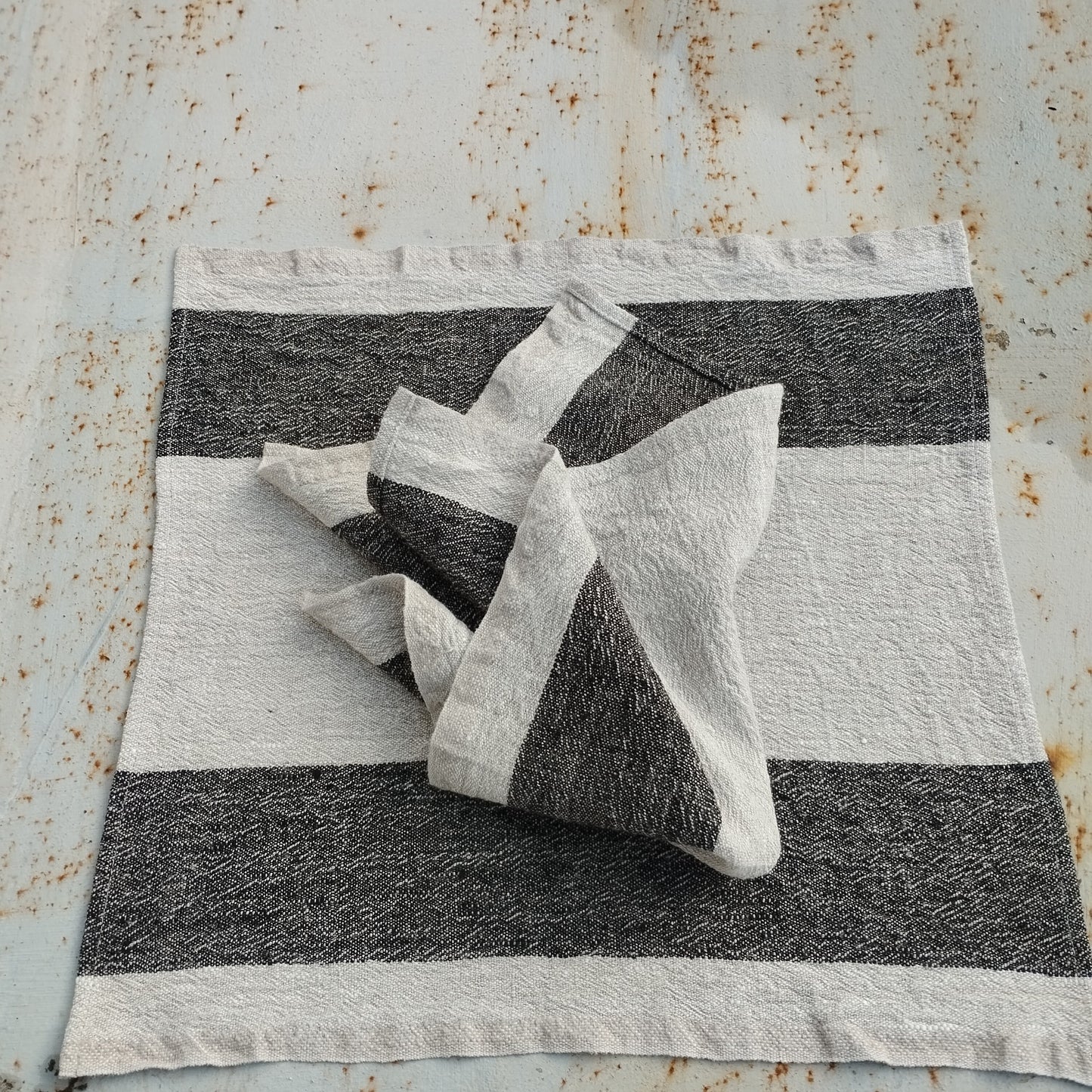 Linen napkins Ticking Set of 2 4 6 8 - 100% linen Dinner Napkins- Custom Size- Everyday, Party, Wedding, Hostess Gift
