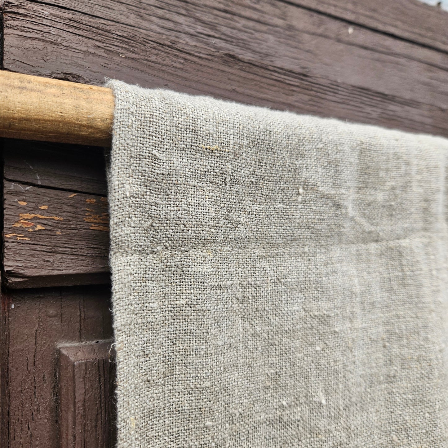 Natural grain sack Cafe Curtains farmhouse rabbit, French stamp burlap ranch shabby window panel, Living room Cafe Kitchen window curtains