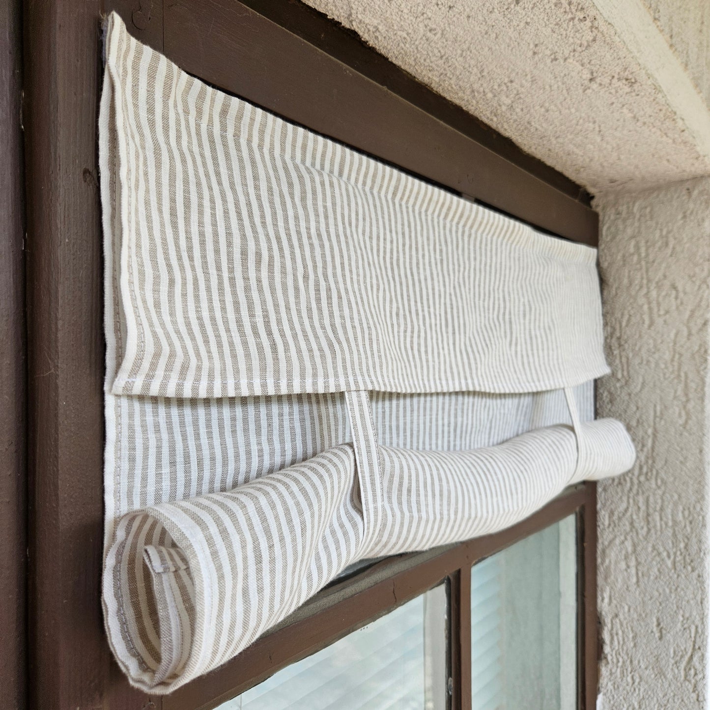 striped French Door Curtain 1 Panel, white curtain panels for door window in linen