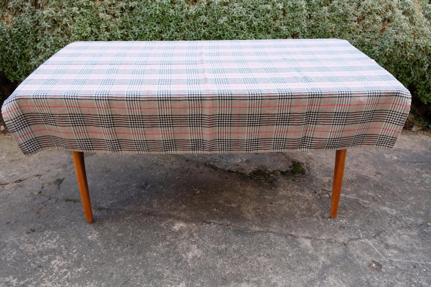 100% Linen tablecloth Tartan check brown PREWASHED French table cloth rustic rectangle square oval country style flax custom
