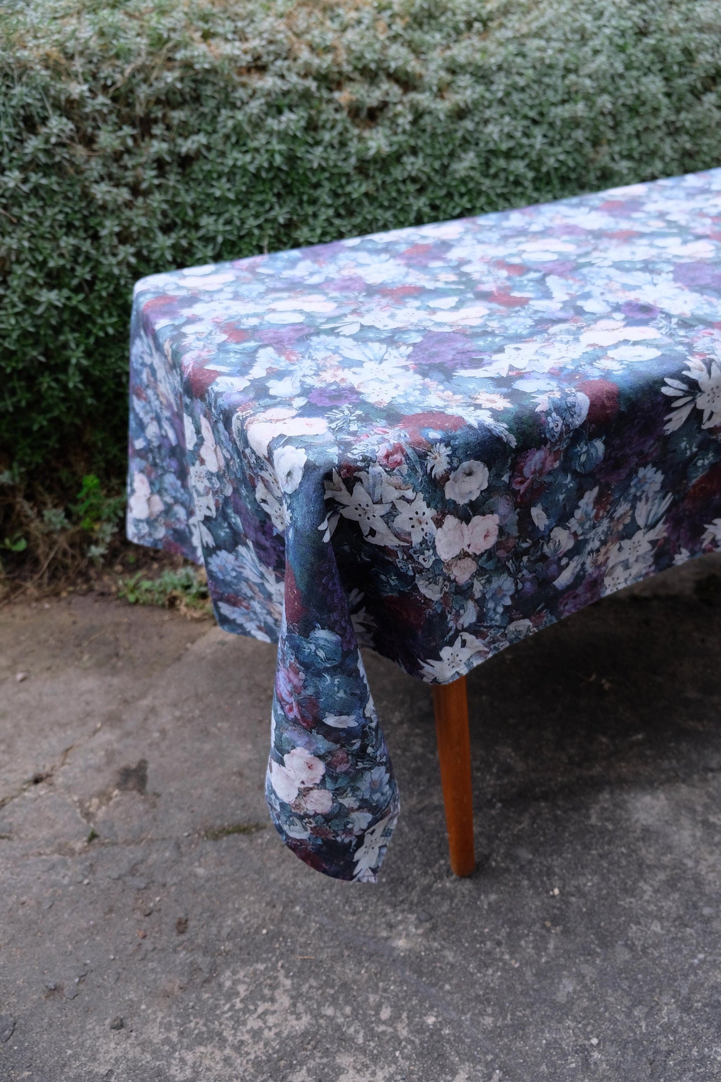 100% Linen tablecloth FLORAL French table cloth rustic rectangle square oval country style Flax Custom Prewashed