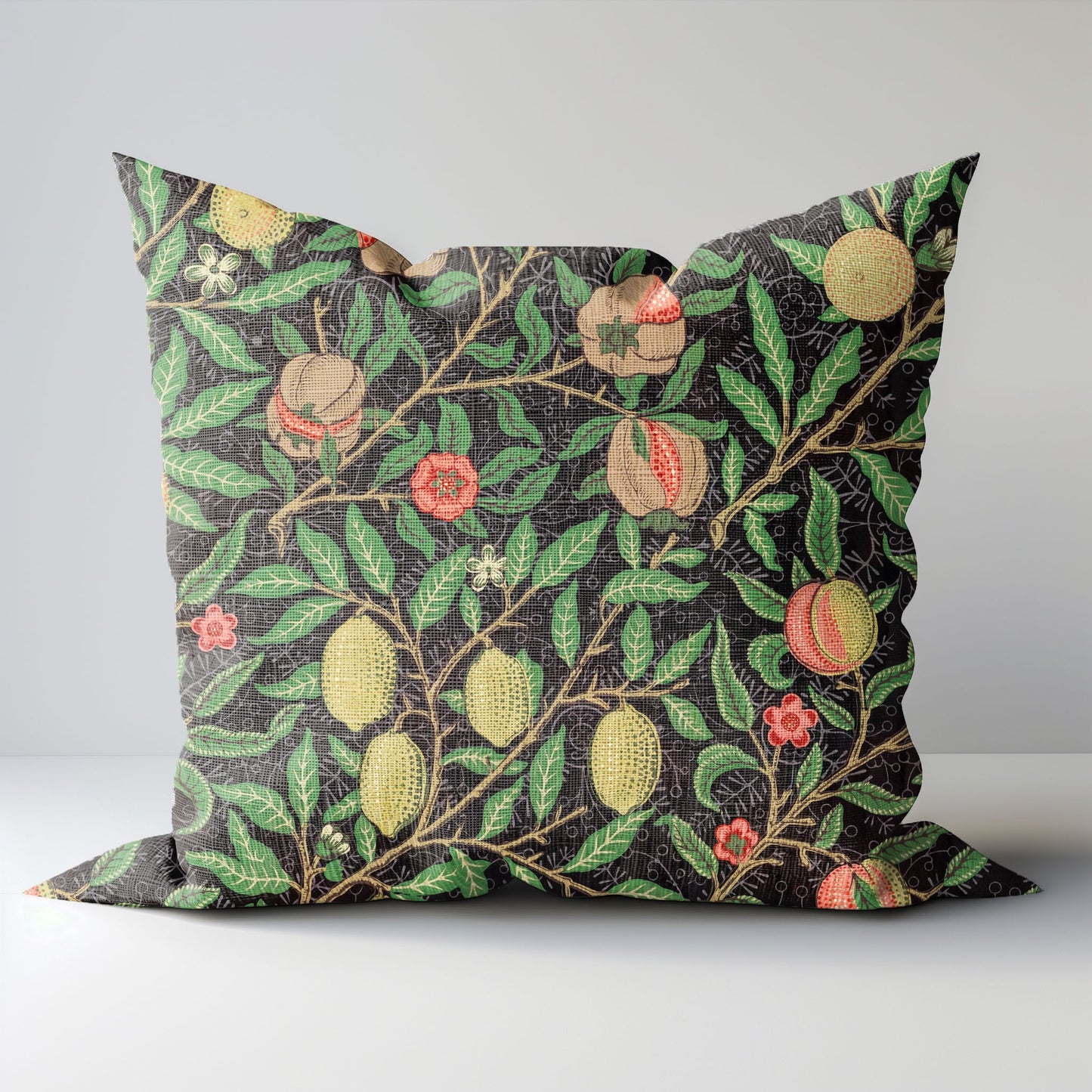 Modern linen Pillow Cover with William Morris Pomegranate print , Art and Crafts Pillow case on linen for Coutryhome Victorian