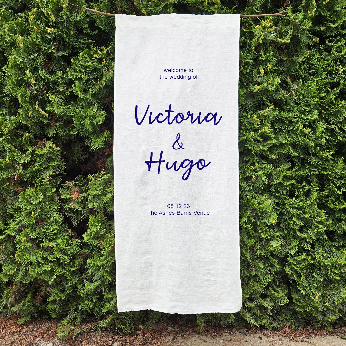 linen Wedding Welcome Sign, custom fabric sign for party, Welcome to the wedding sign, Linen wedding decor