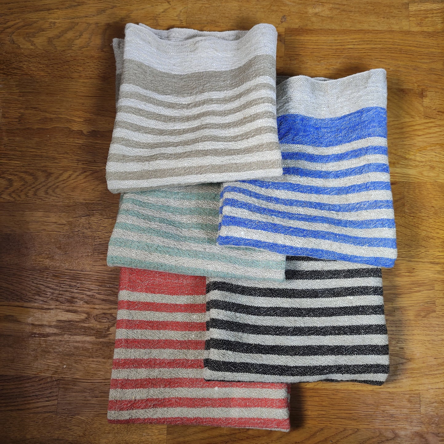 Stonewashed linen tea towel. STRIPED - heavy soft flax fabric. hand towel. kitchen Dish towel