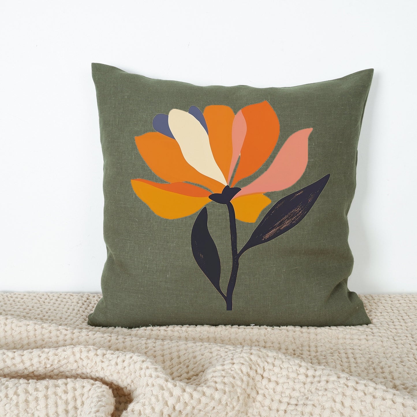 SALE LINEN Cushion cover Modern Contemporary art, decorative linen pillow cover , Boho Summer decor Cushion Housewarming Gift