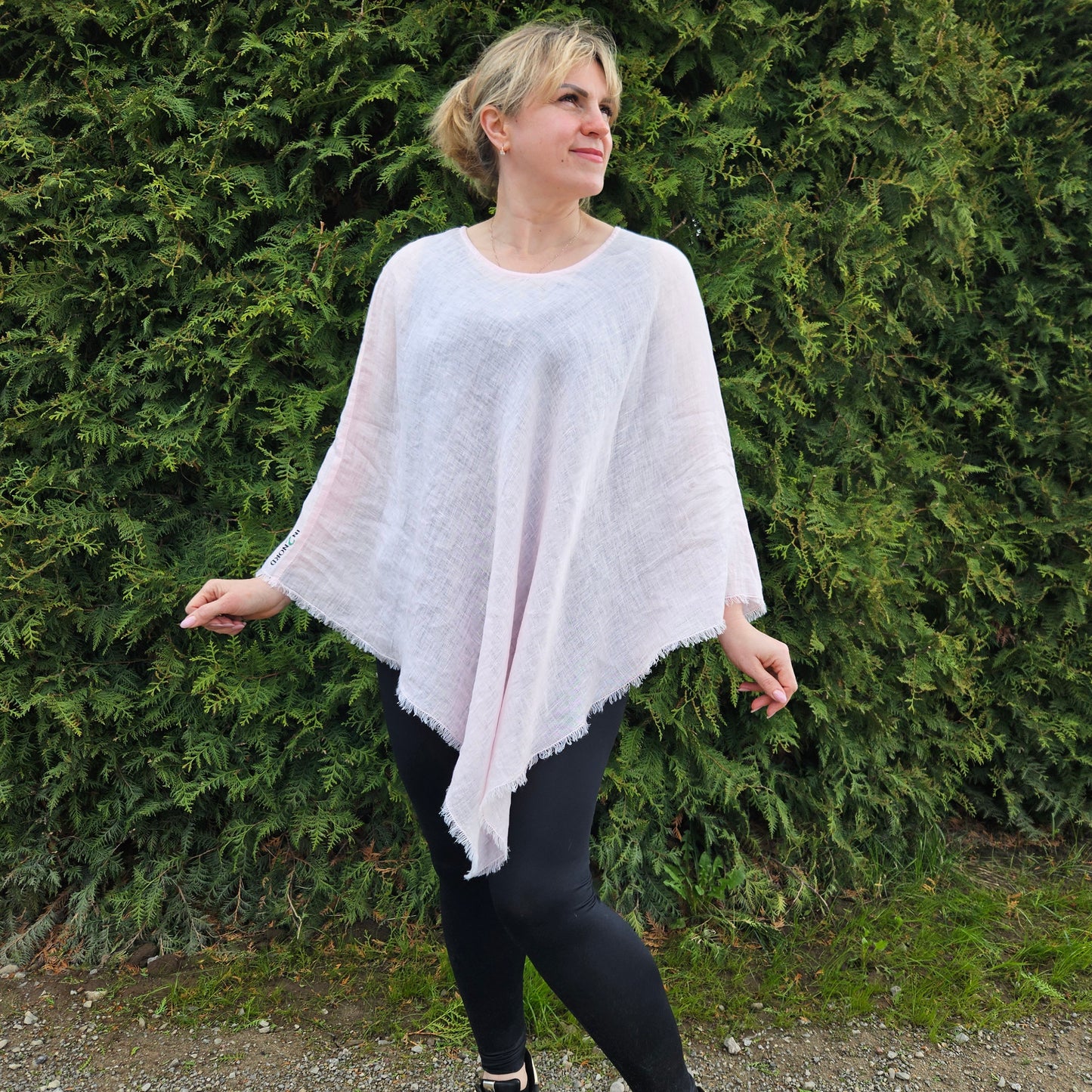 Linen Sheer Poncho in 40 colors, Linen gauze Poncho in lightweight linen, Summer vacation outfit one size Gitft for mother wife