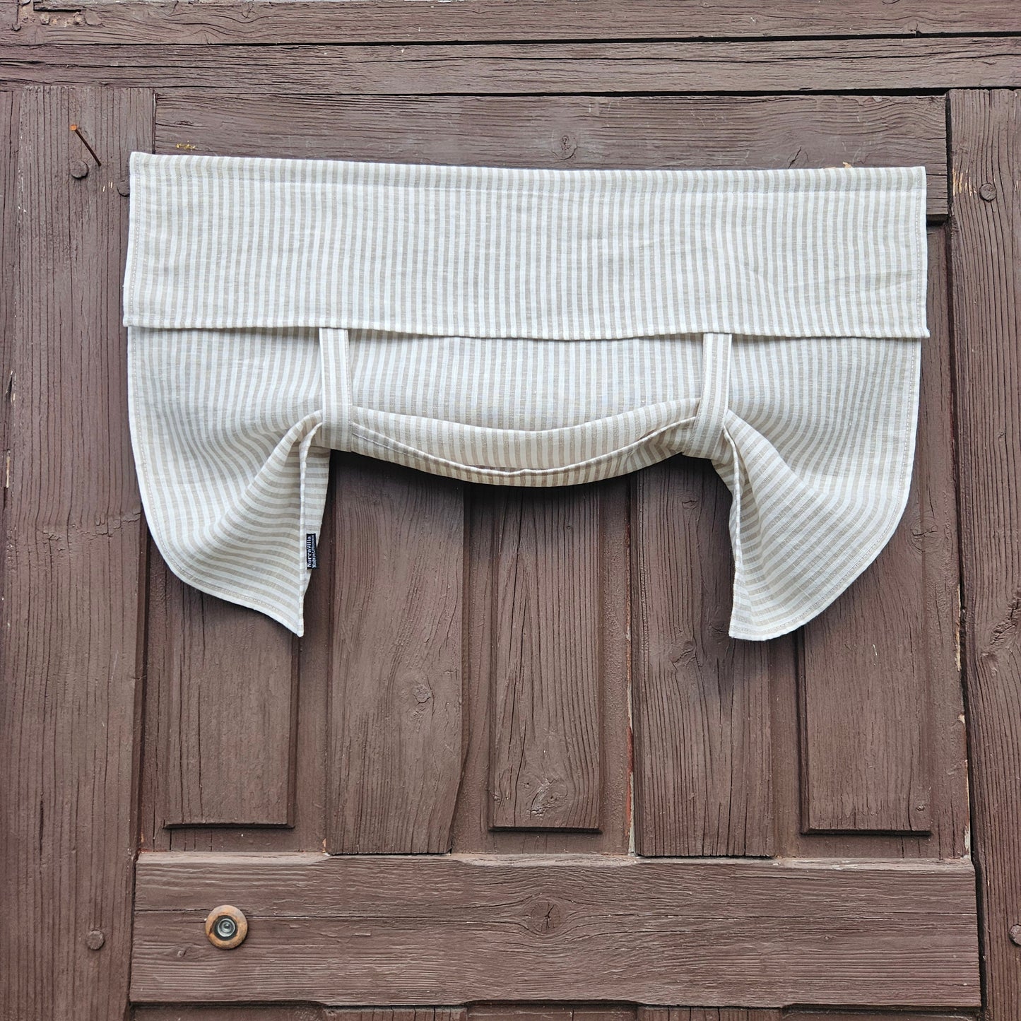 striped French Door Curtain 1 Panel, white curtain panels for door window in linen