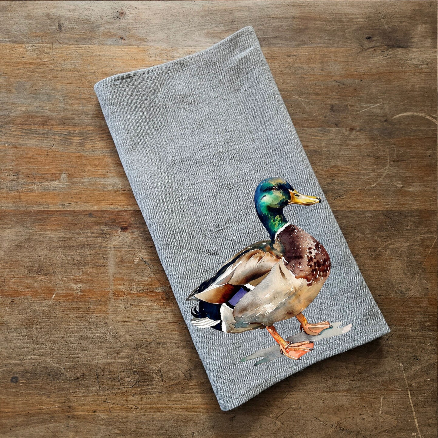 Duck Tea Towel in linen, Farm hand Towels Tea in linen, pets Dish Towel Kitchen Décor Tea Towel in linen