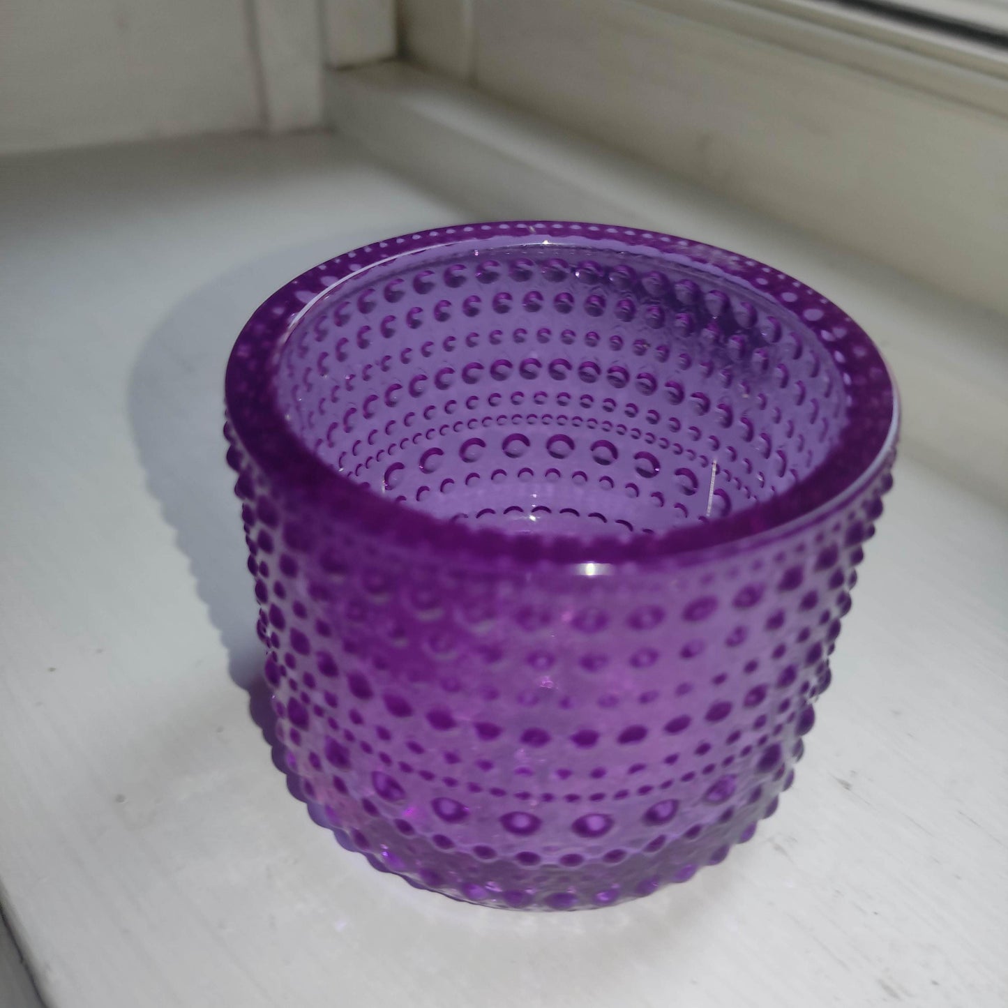 Iittala Kastehelmi amethyst - Tealight candleholder- candle holder - Finnish glass design Vintage - green white red yellow - candleholder