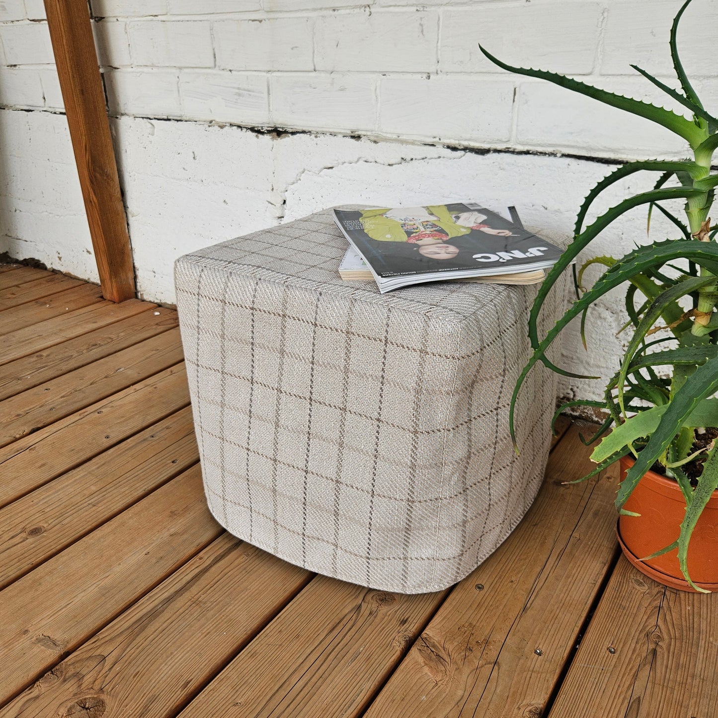 Linen Ottoman slipcover in custom size, natural cover Custom ikea linen cover cube slip cover for bench pouf sofa cover customsize