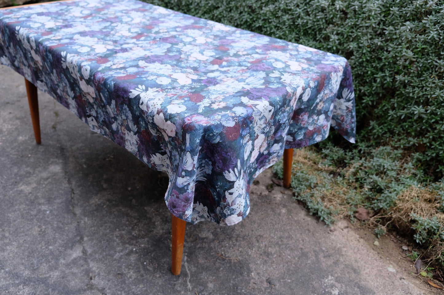 100% Linen tablecloth FLORAL French table cloth rustic rectangle square oval country style Flax Custom Prewashed