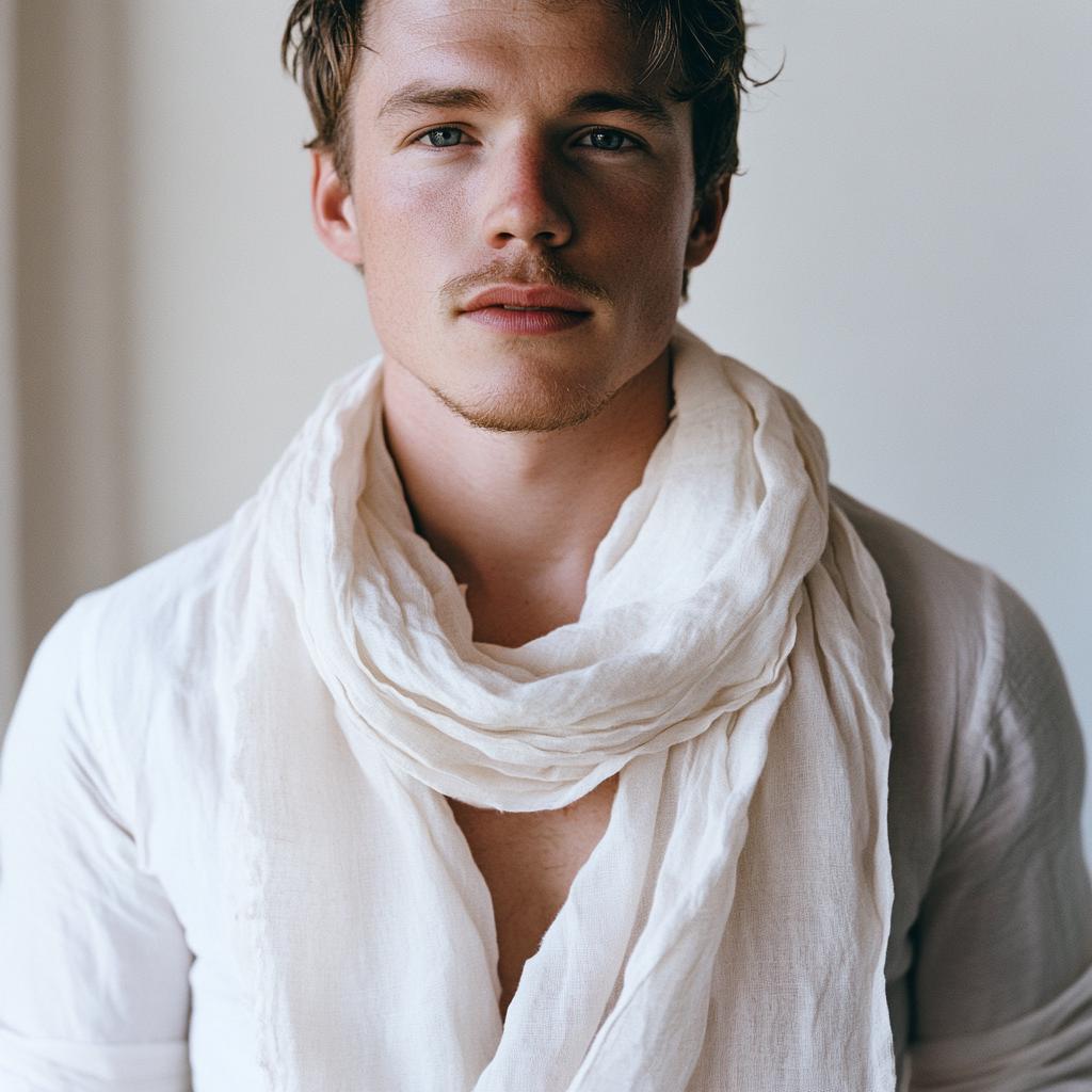 Linen Scarf in neutral or others 40 colors - undyed organic pure linen scarf unisex - Gift for friend husband lover son collegue father