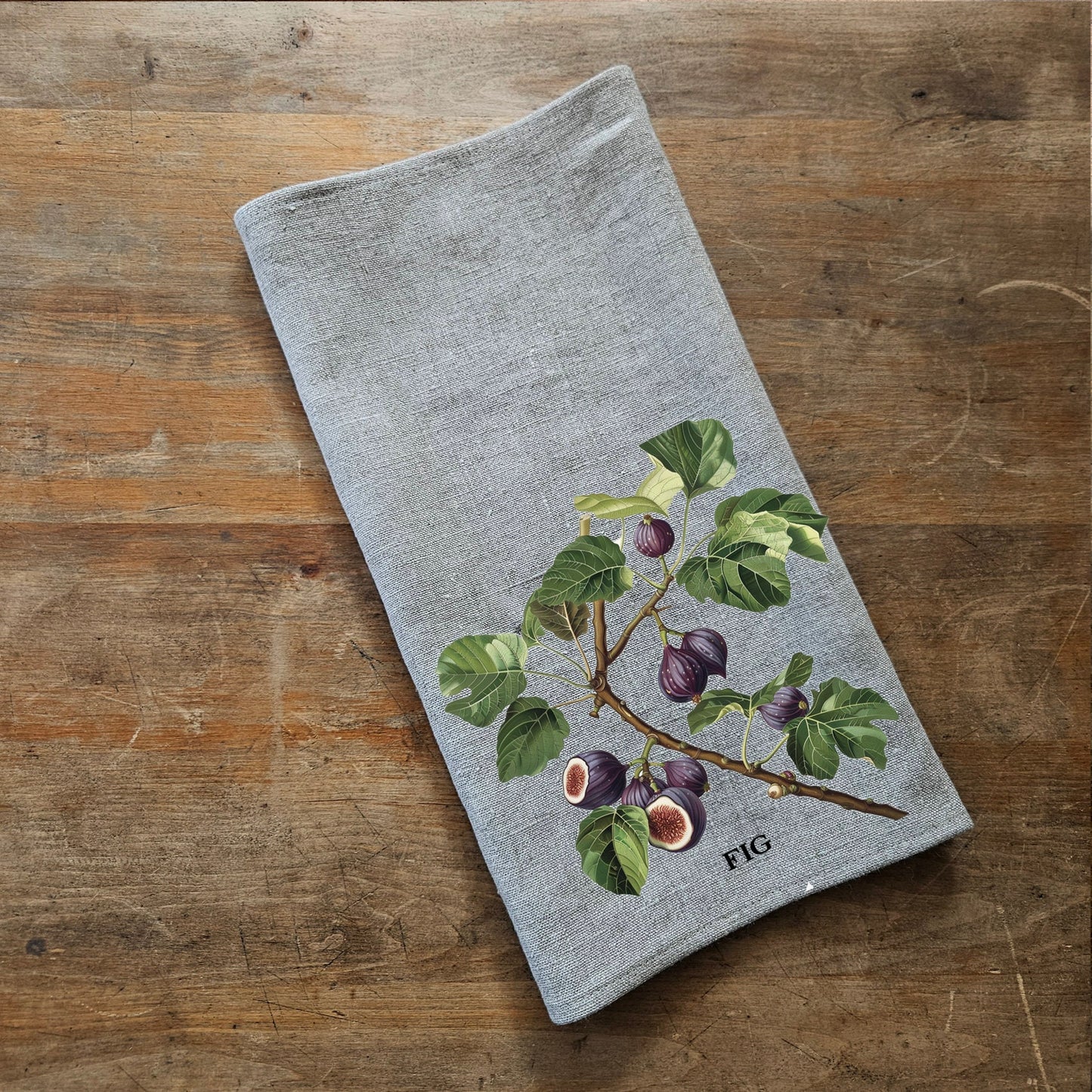 fig fruit tree Tea Towel in linen, Botanical hand Towels Tea in linen, fig fruit Dish Towel Kitchen Décor Tea Towel in linen