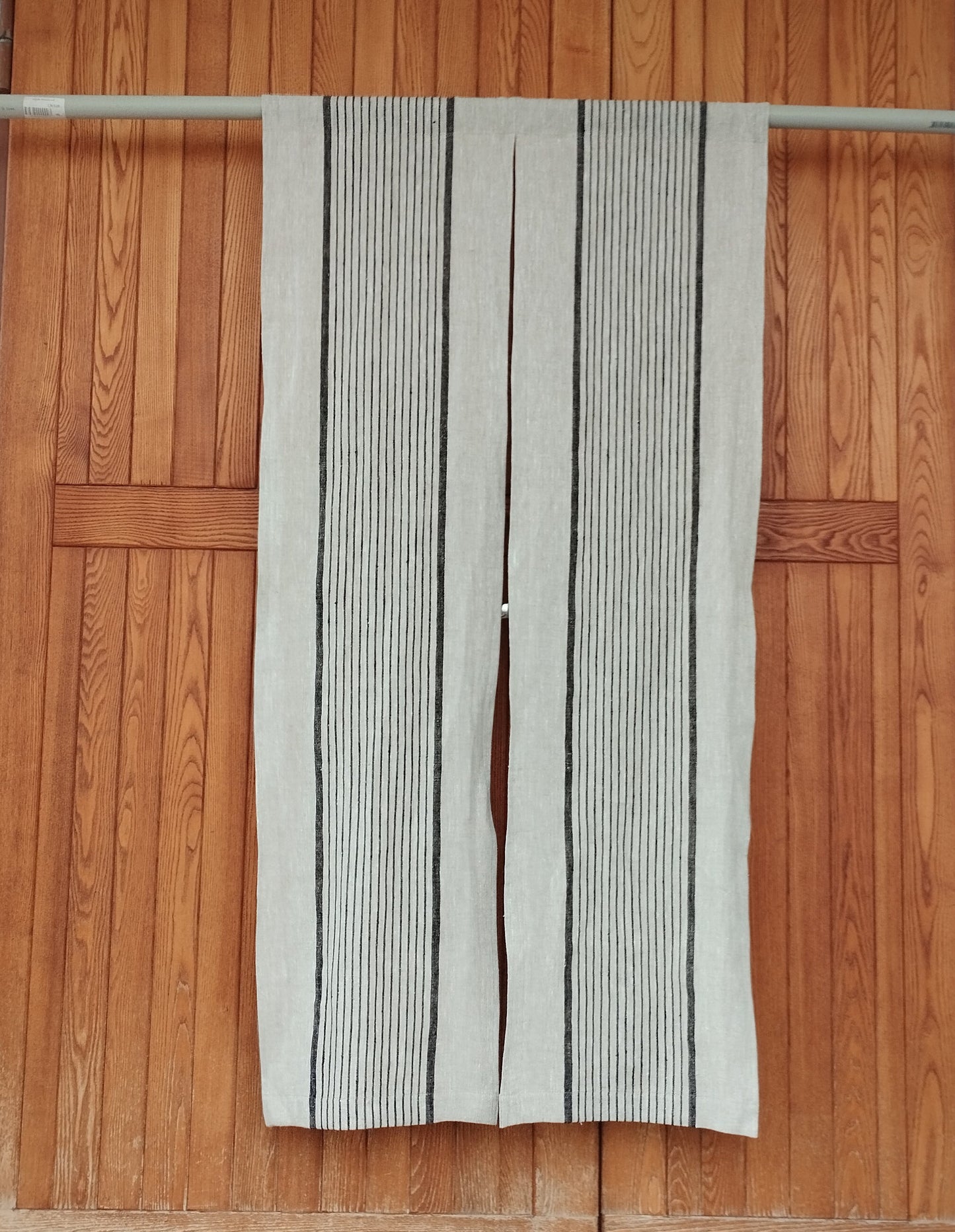 Striped Linen Noren Curtain, Japanese Linen Noren Panel, Japanese Curtain Door, Linen Doorway Drape, Linen Noren Drape Rod Pocket Panel