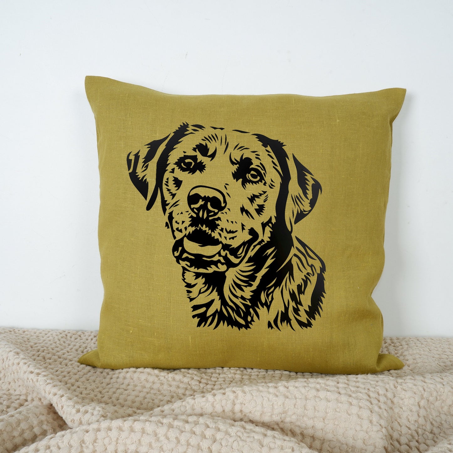 SALE LINEN Cushion cover in sand dog , decorative linen pillow cover cushion