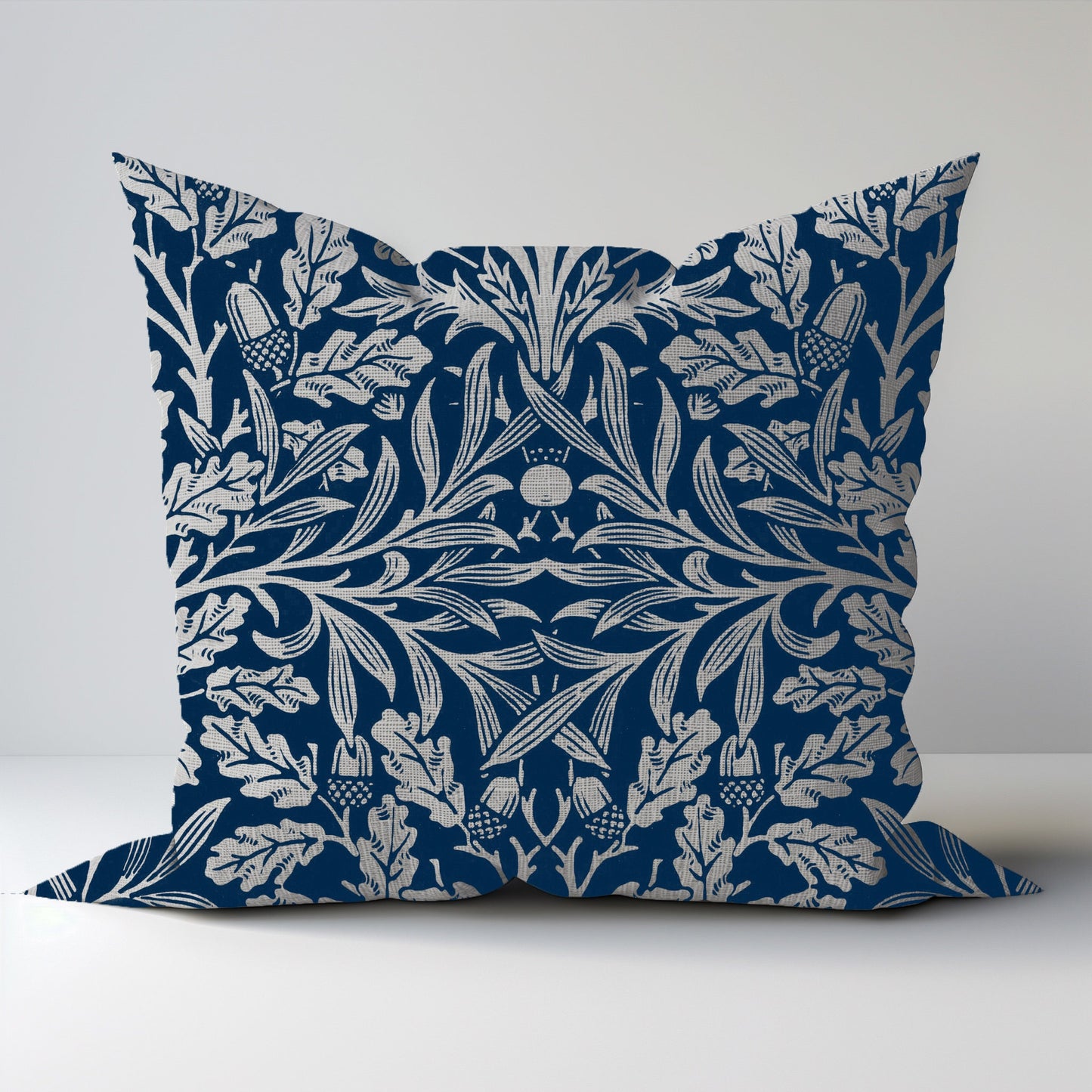 Modern linen Floral Pillow Cover William Morris Acorn and OAK leaves , Art and Crafts Pillow case on linen for Coutryhome Victorian