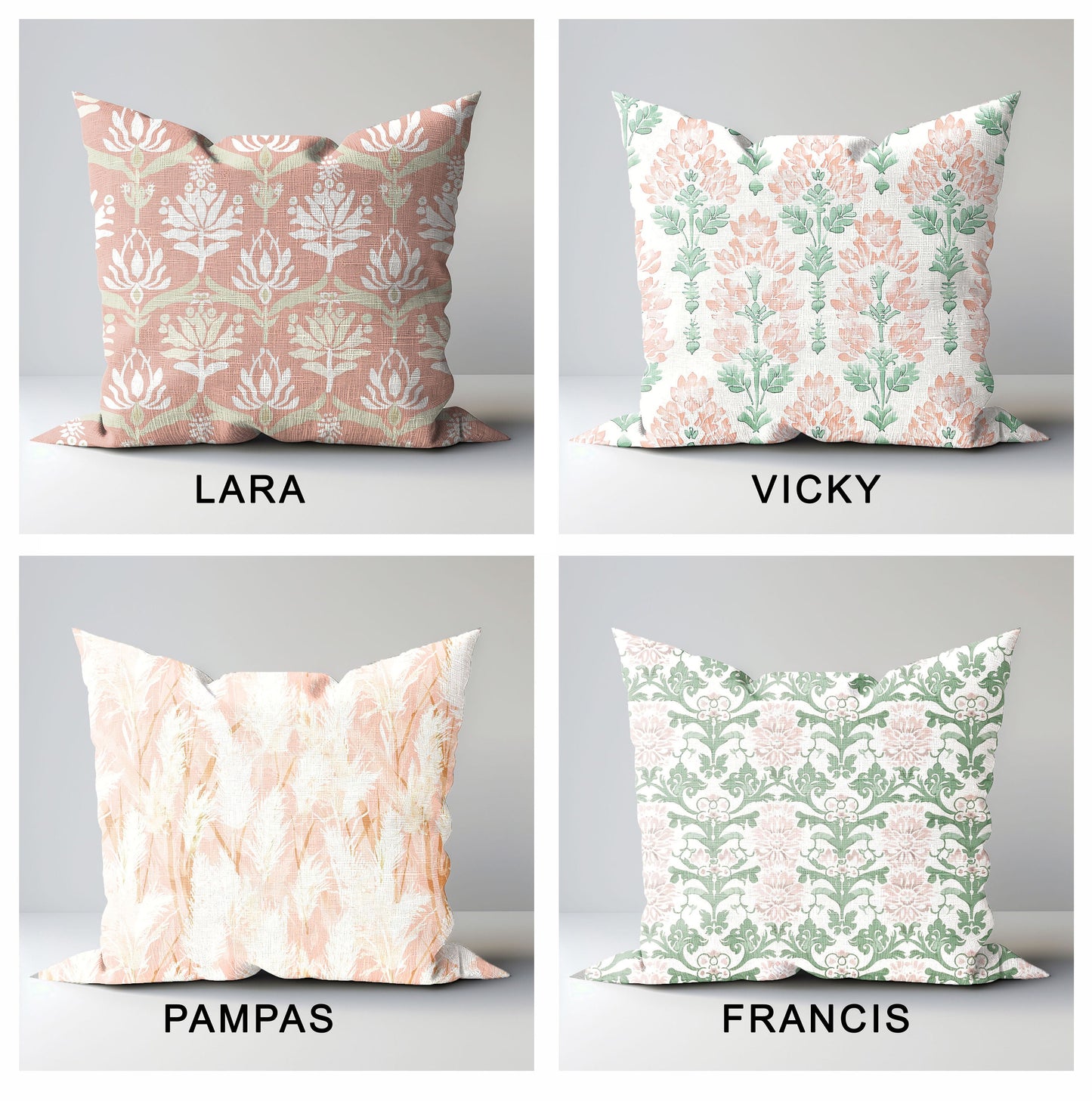 Modern linen Floral Pillow Cover in blush pink, pink Boho Pillow block print on linen, Coutryhome block printed pillow in European flax
