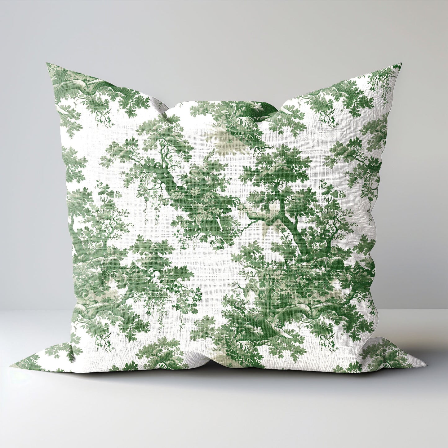 Designer blue Floral on Linen Pillow Cover, french toile de jouy Pillow, Farmhouse Botanical printed pillow on flax